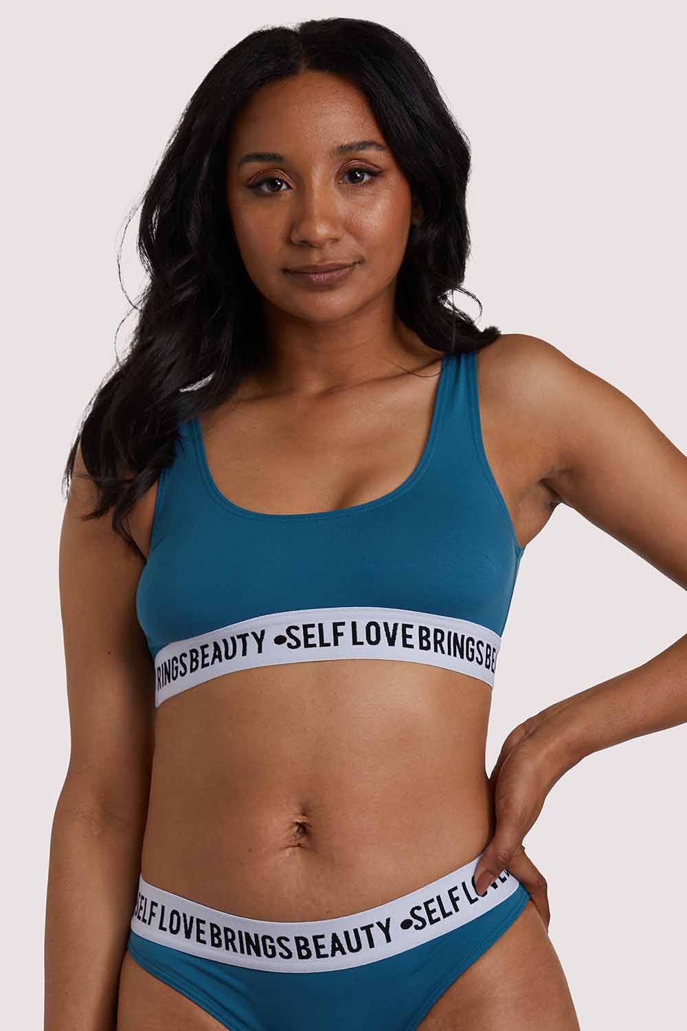 Felicity Hayward x PP Self Love Teal Crop Top UK 10 / US 6