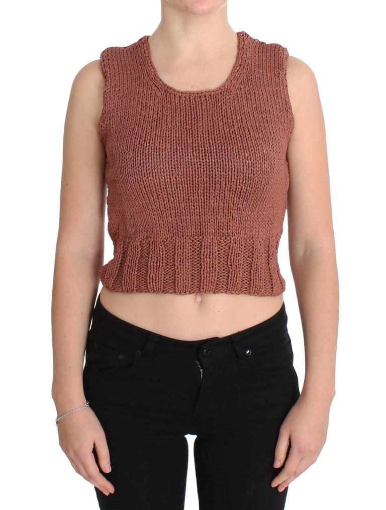 Pink Memories Women's Knitted Sleeveless Sweater Red SIG30254 - One Size