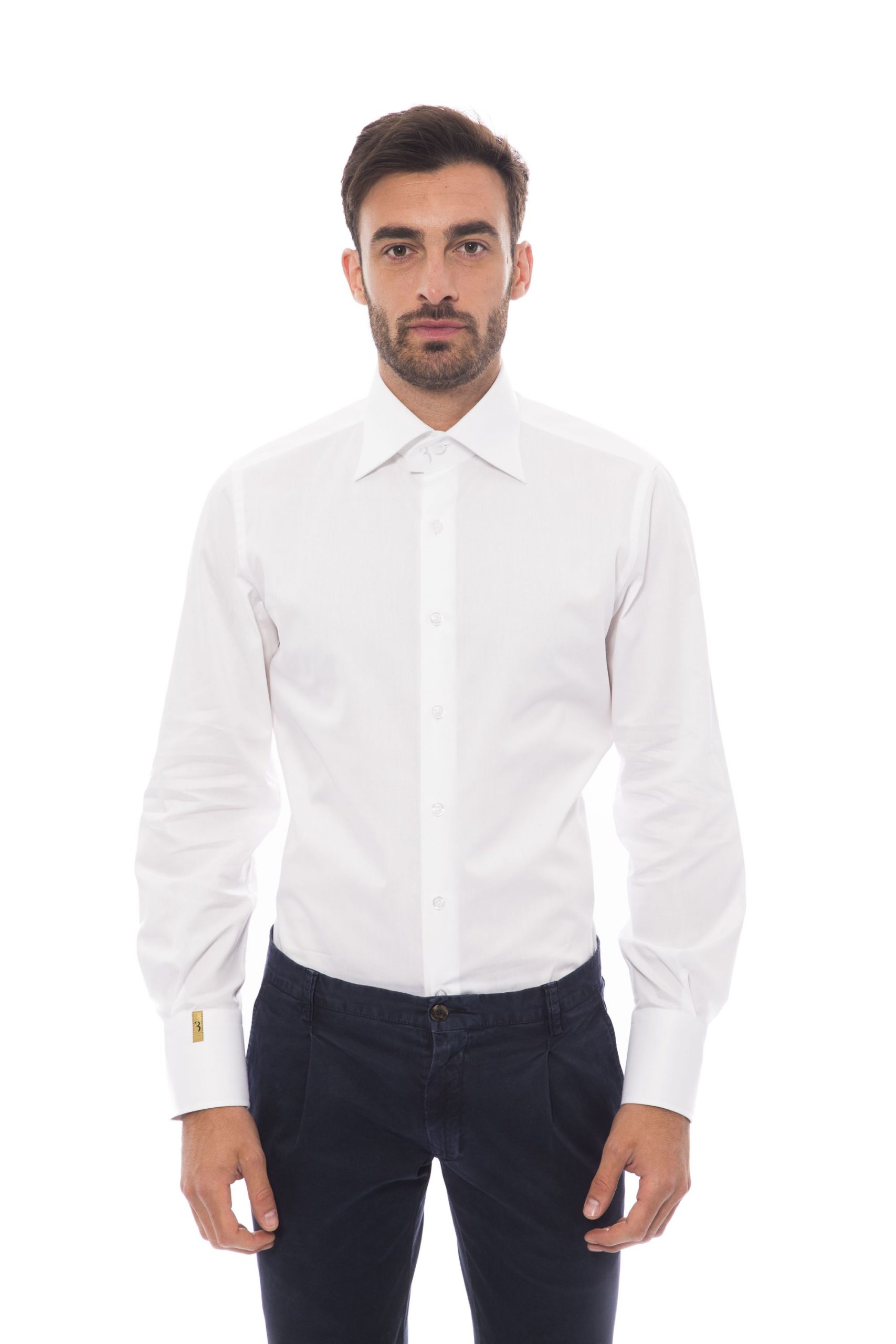 Billionaire Italian Couture Men's Bianco Shirt White BI1394678 - IT46 | S