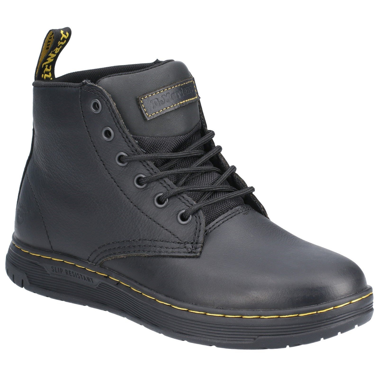 Dr Martens Men's Amwell Slip Resistant Leather Boot Black 29508 - Black 9