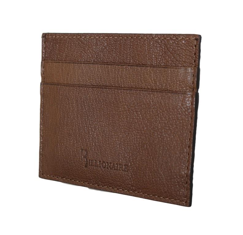 Billionaire Italian Couture Men's Leather Bifold Wallet Brown VAS1447