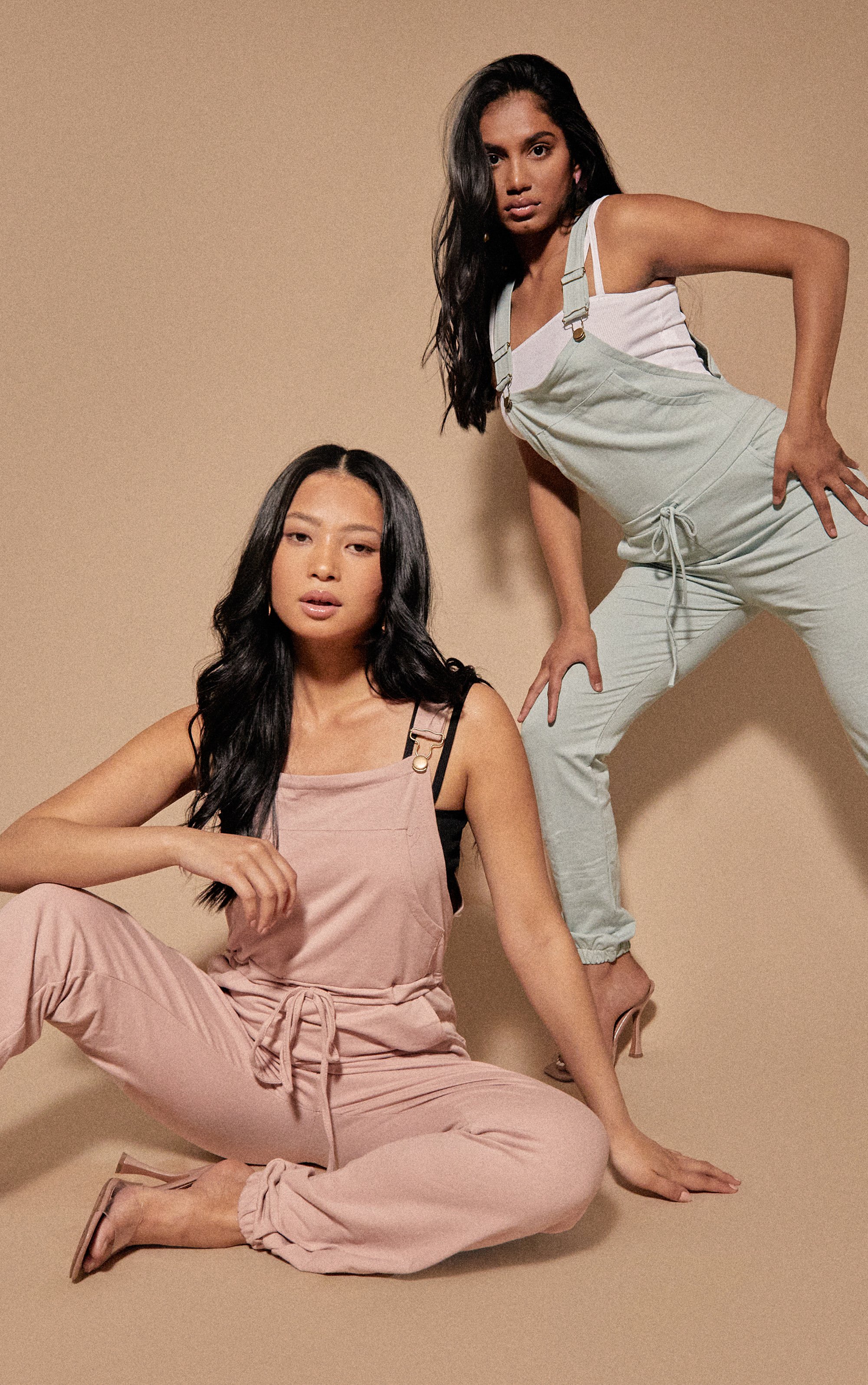 Dungaree Jersey Jumpsuit - Mint / 8