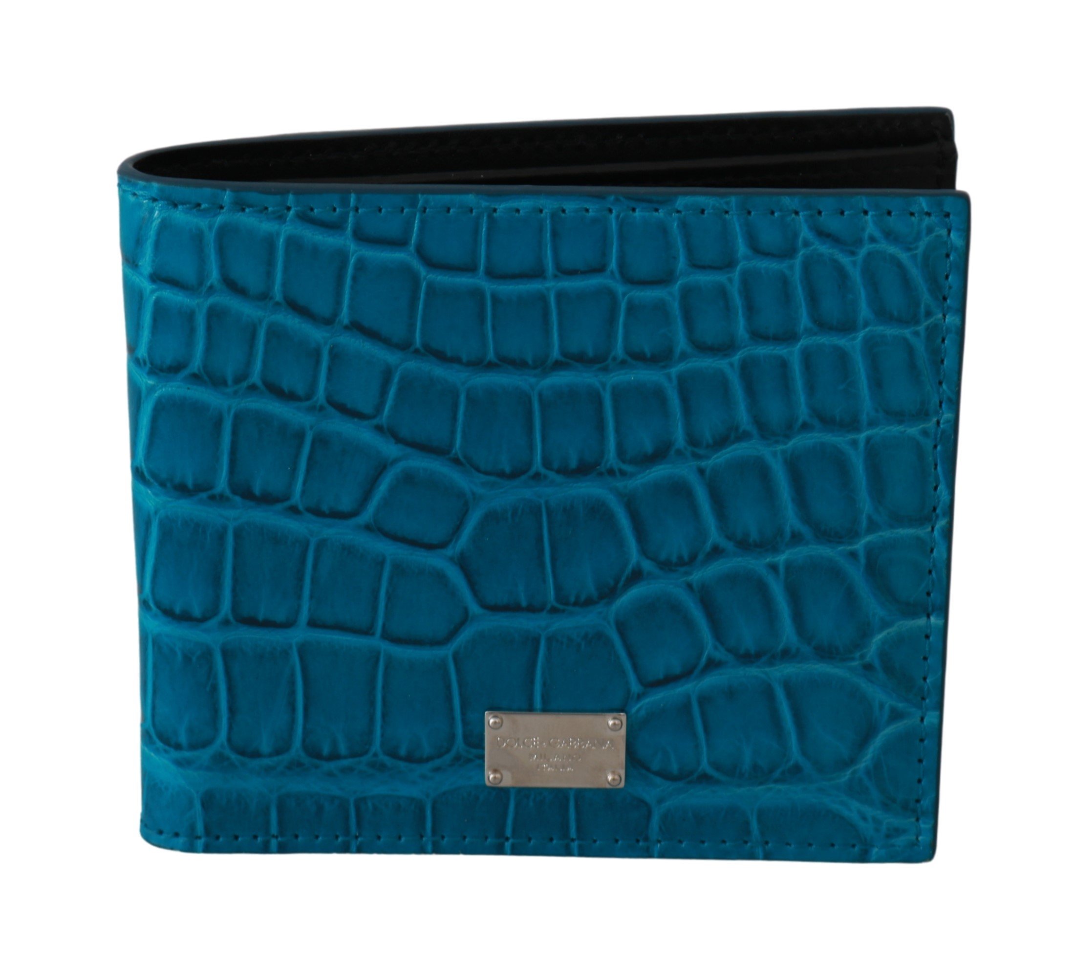Dolce & Gabbana Men's Card Holder Bifold Skin Wallet Blue VAS9356