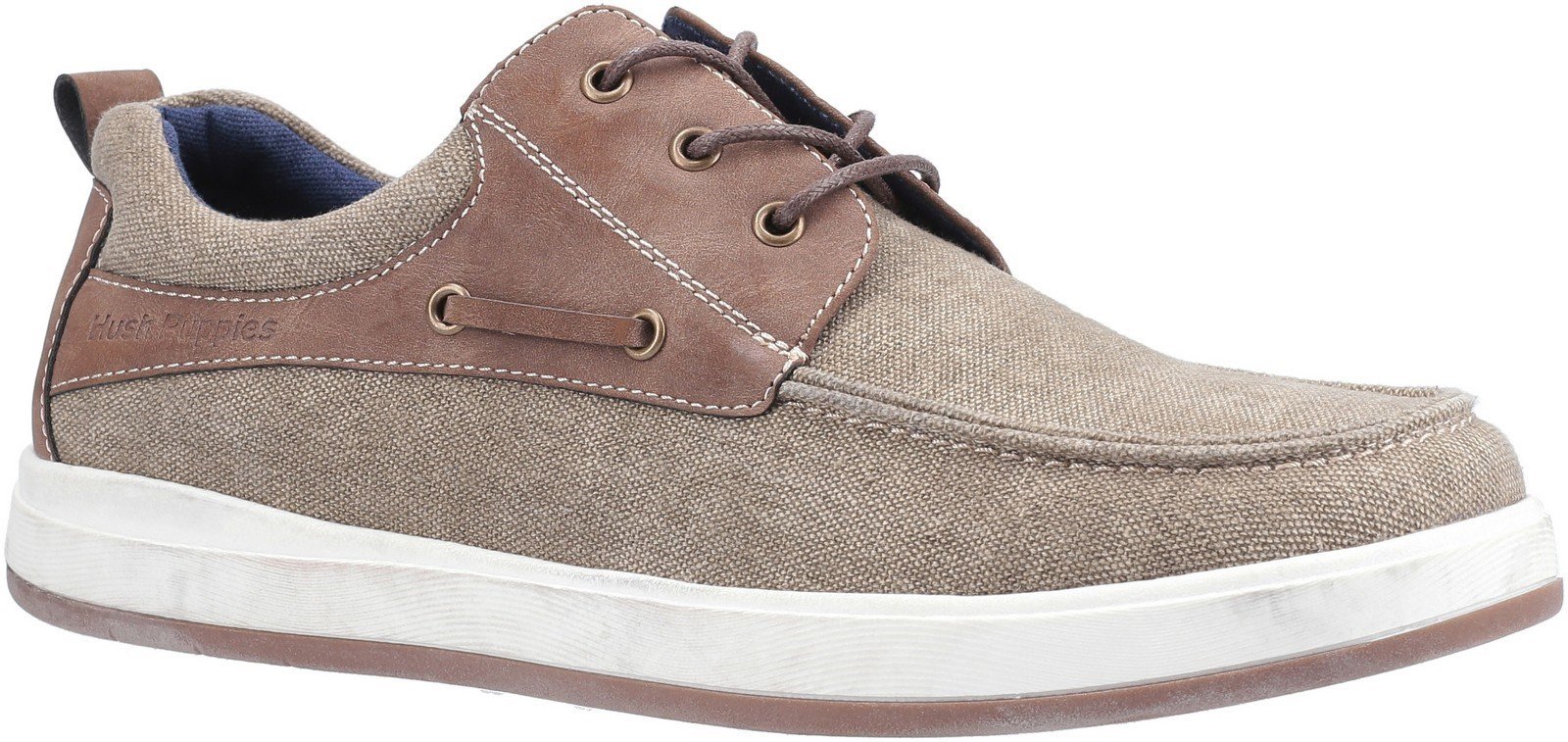 Hush Puppies Men's Aiden Lace Up Boat Shoe Various Colours 30181 - Khaki 6