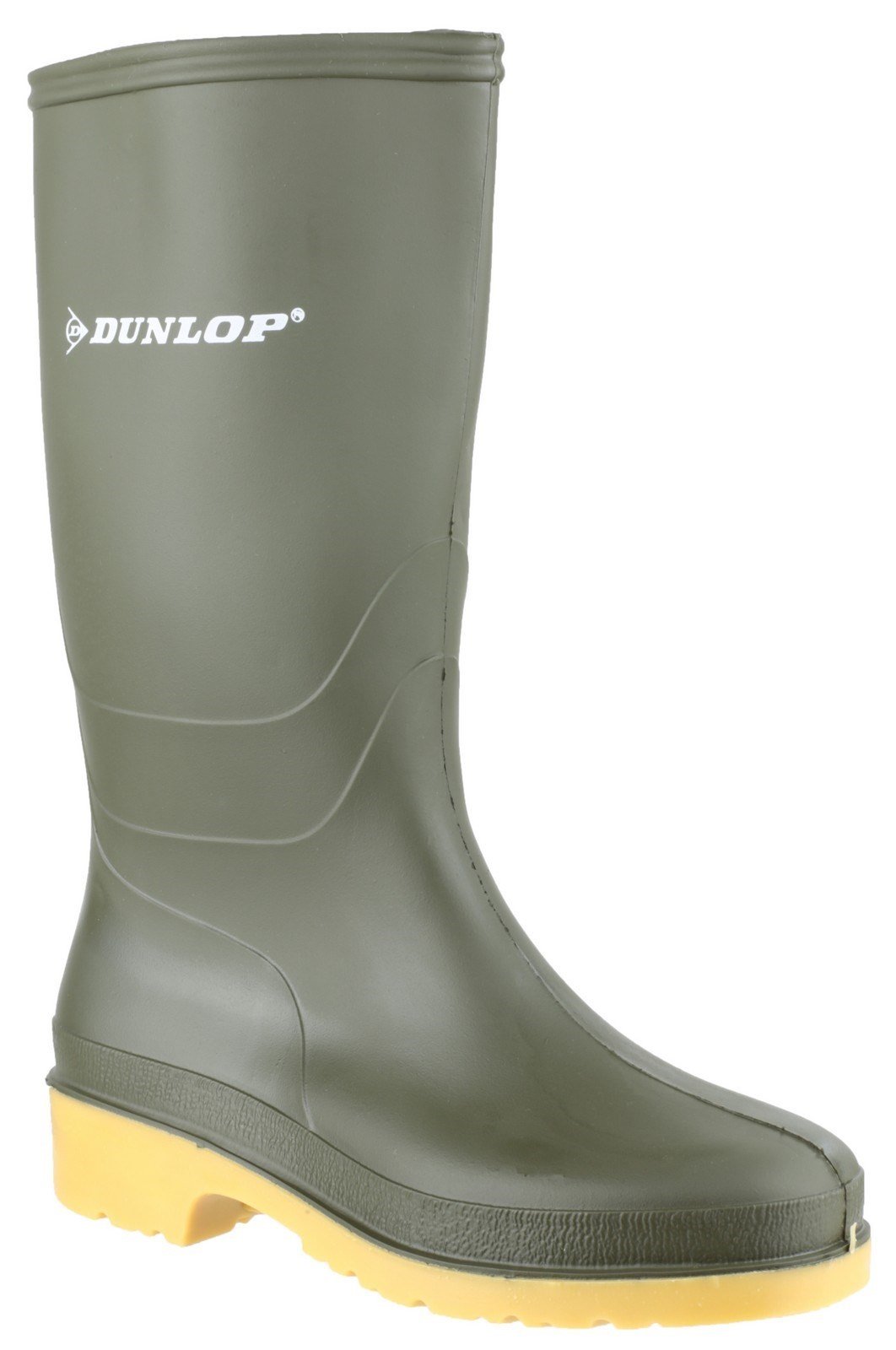 Dunlop Kids Dull Wellington Boots Green 22229 - Green 10 UK