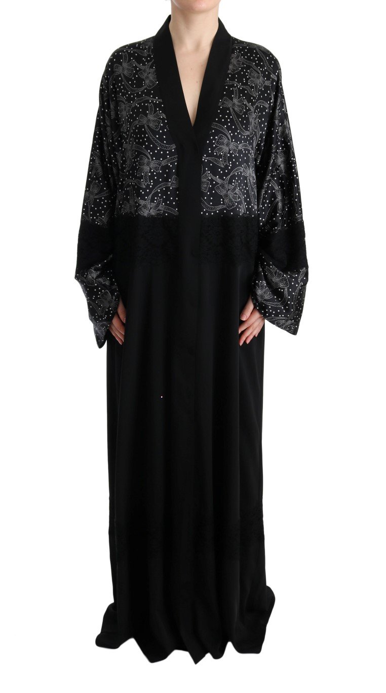 Dolce & Gabbana Women's Floral Silk Kaftan Dress Black SIG60603 - IT40|S