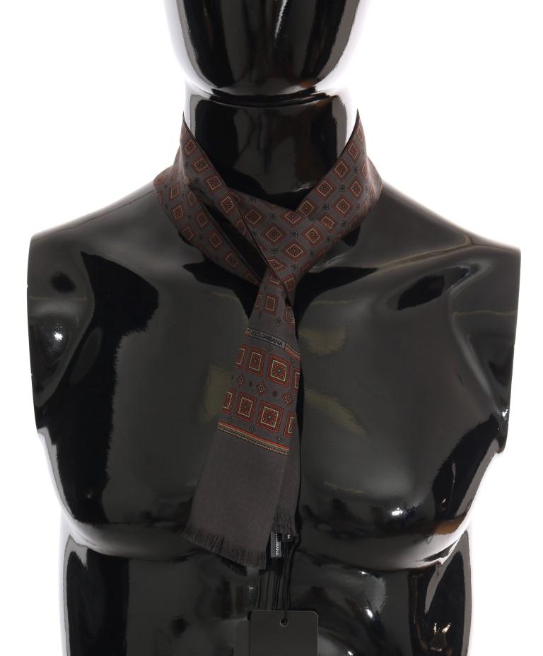 Dolce & Gabbana Men's Silk Pattern Scarf Blue MS2090