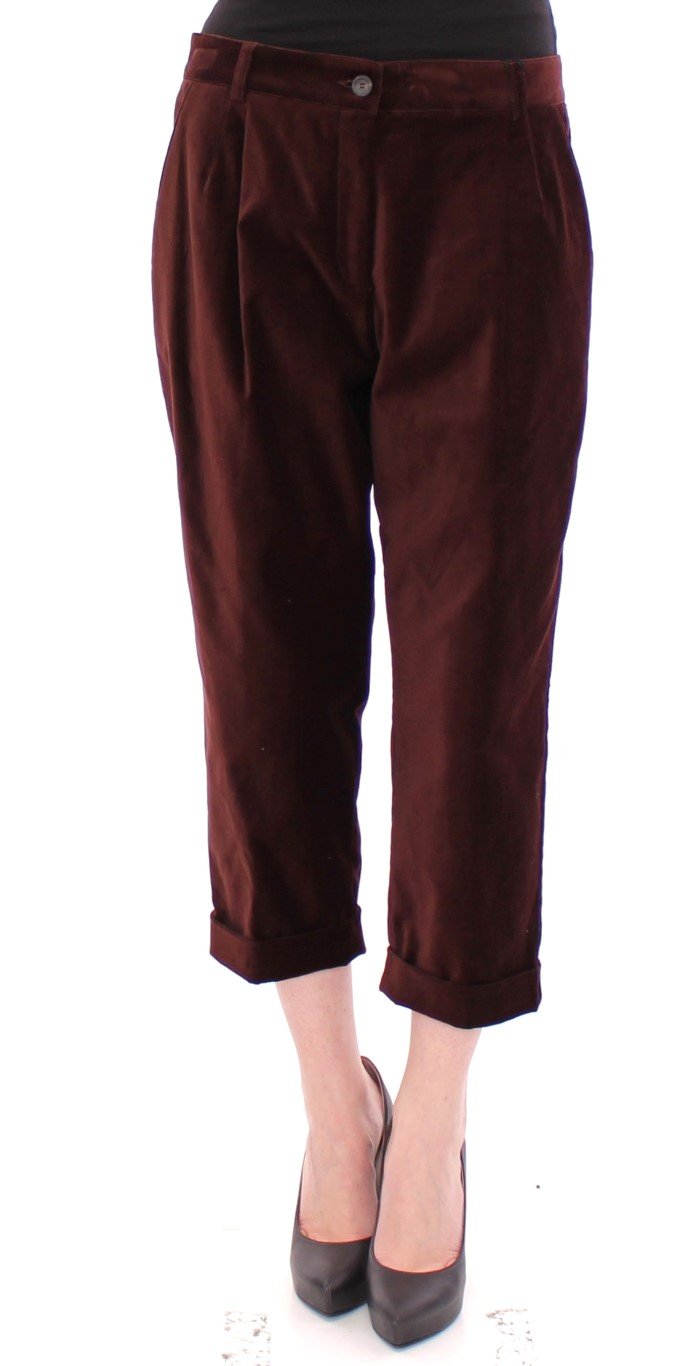 Dolce & Gabbana Women's Cotton Cropped Chinos Jeans Trouser Brown GSS10069 - IT42|M