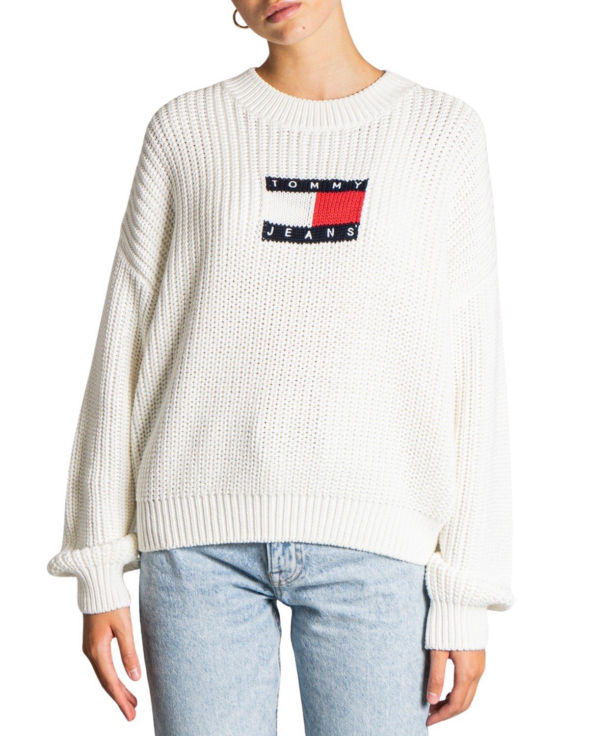 Tommy Hilfiger Jeans Women's Sweater Black 319790 - white XS