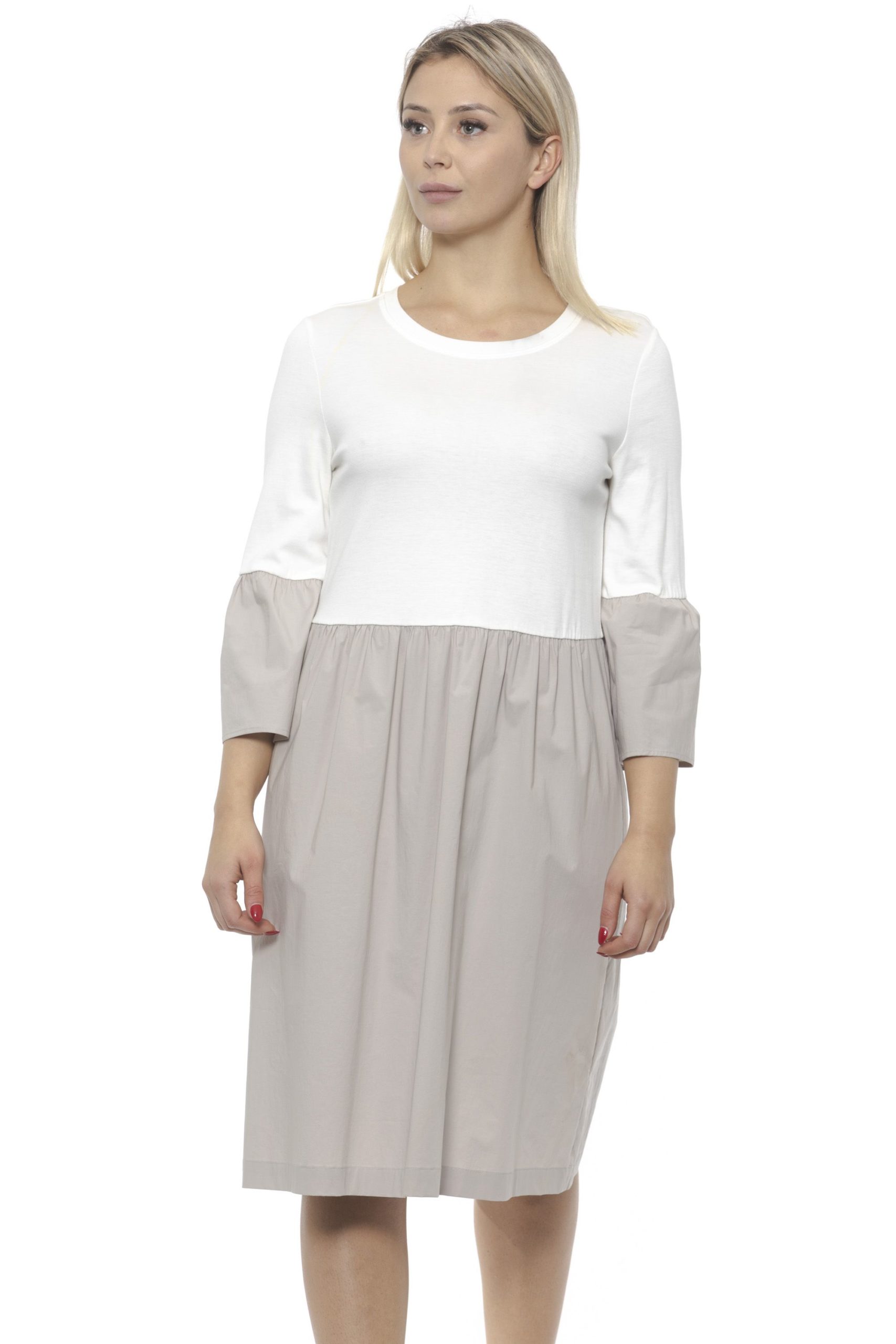 Peserico Women's Bianco Dress Beige PE1383202 - IT42 | S