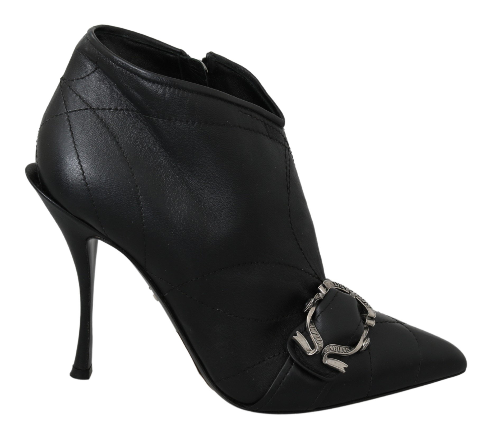 Dolce & Gabbana Women's Leather Devotion Ankle Boot Black LA6960 - EU39/US8.5