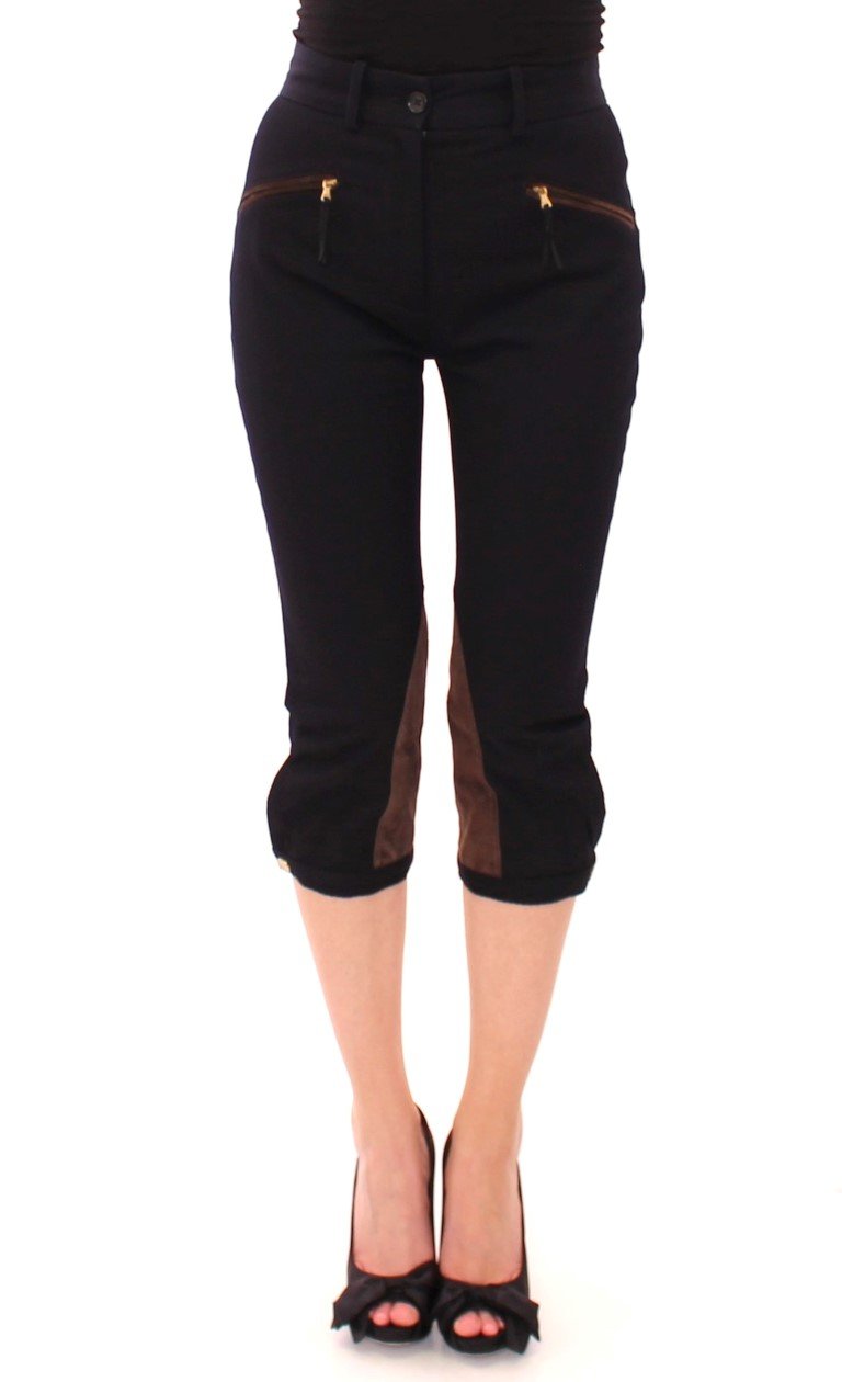 Dolce & Gabbana Women's Cotton Calfskin Straight Trouser Blue NOC10546 - IT38|XS