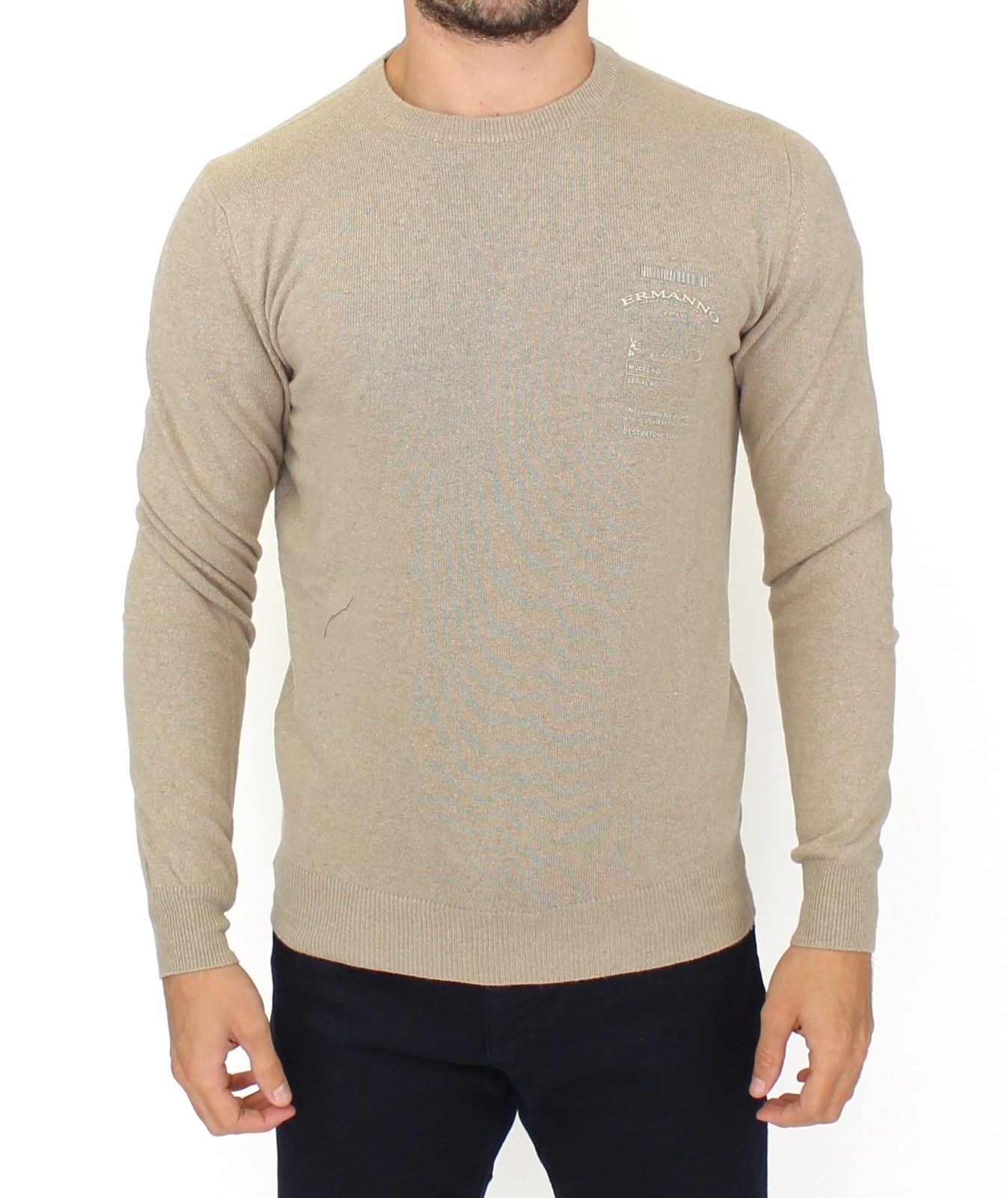 Ermanno Scervino Women's Cashmere Crew Neck Sweater Beige SIG10103 - IT54 | XXL