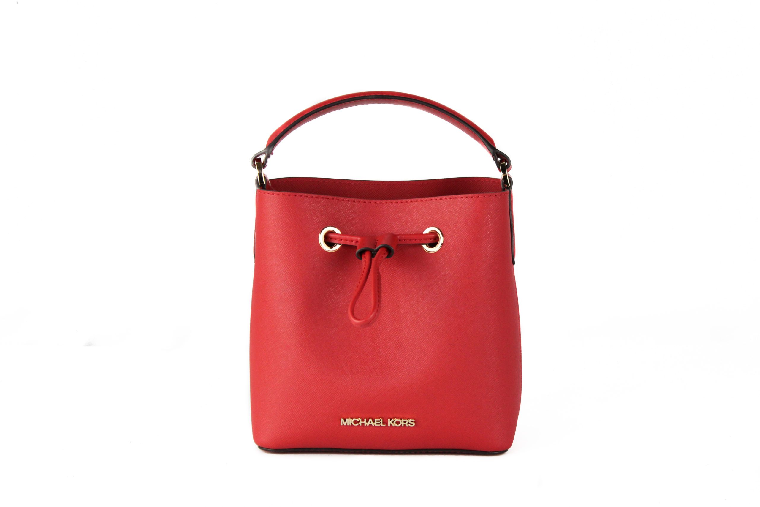 Michael Kors Women's Suri Small Leather Bucket Crossbody Bag Red 79409