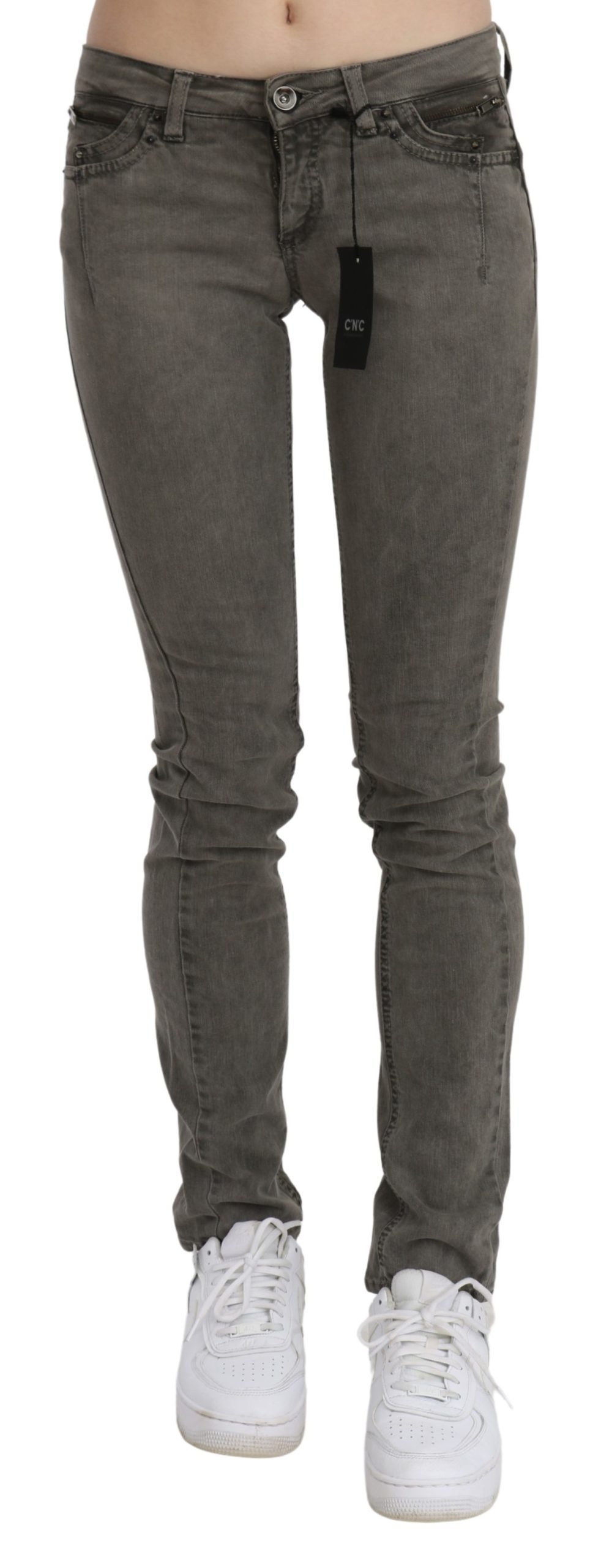 Costume National Women's Low Waist Skinny Denim Cotton Jeans Gray PAN70726 - W26