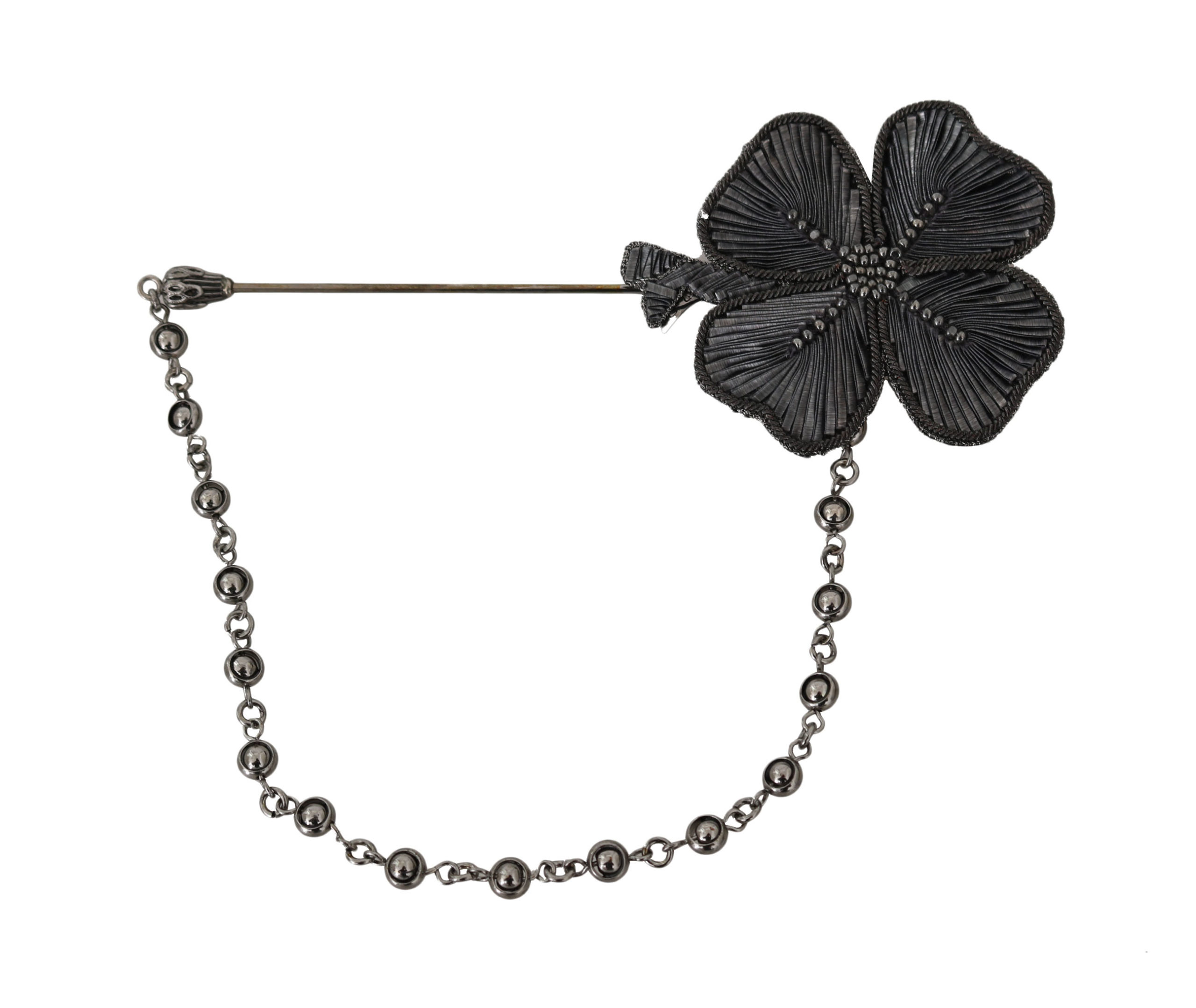 Dolce & Gabbana Women's Lapel Pin Copper Crystal Flower Brooch Gold Black SMY5069