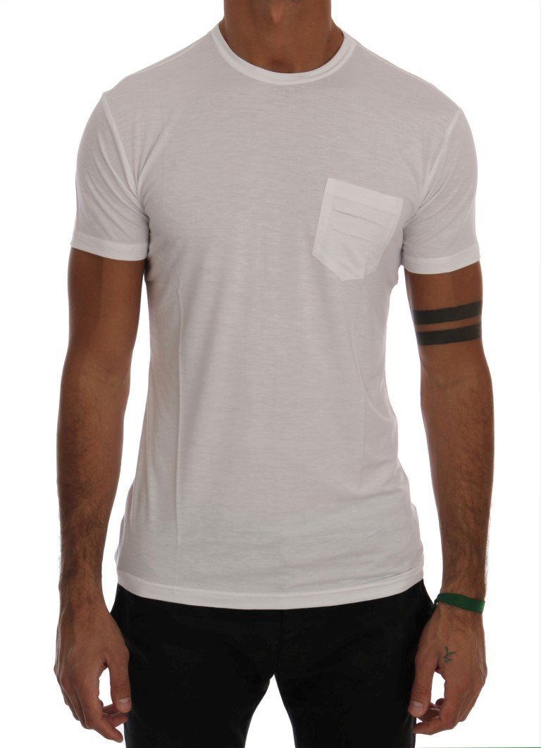 Daniele Alessandrini Men's Cotton Crewneck T-Shirt White TSH1324 - XL