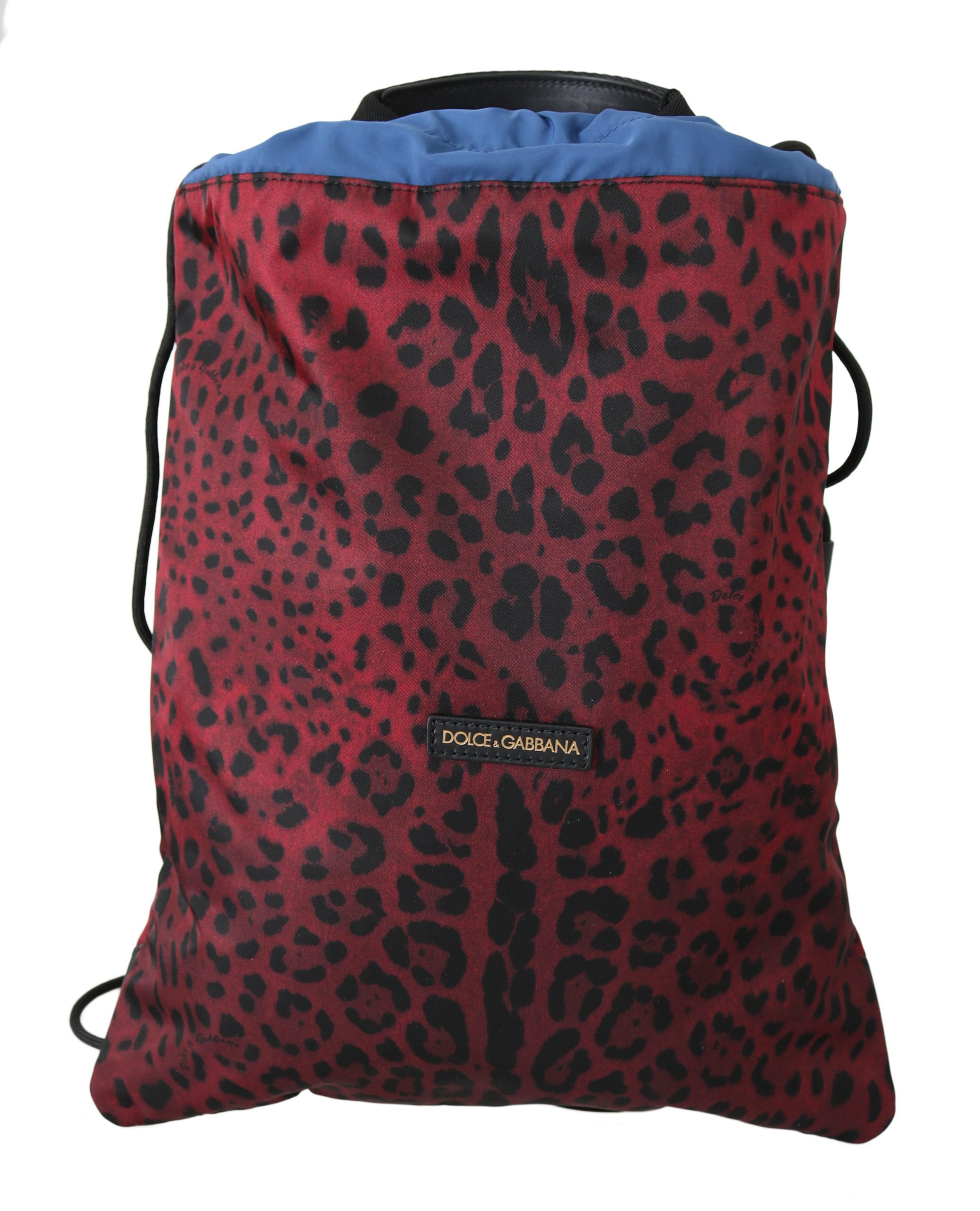 Dolce & Gabbana Women's Leopard Adjustable Nap Sack Backpack Red VA8642