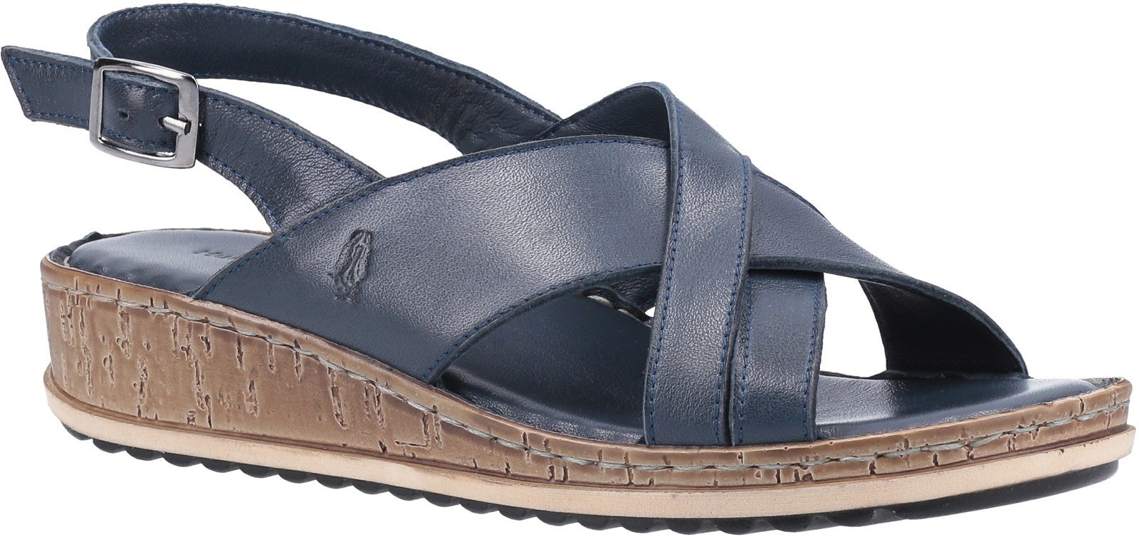 Hush Puppies Women's Elena Cross Over Wedge Sandal Various Colours 30221 - Navy 3