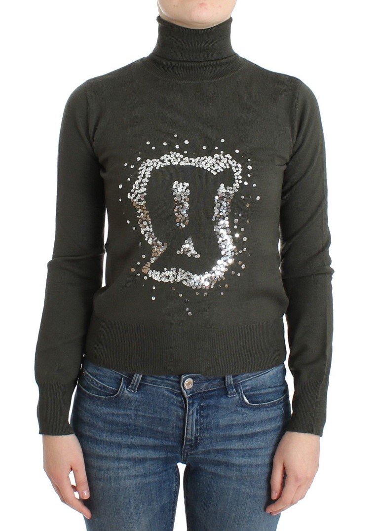 John Galliano Women's Wool Turtleneck Sweater Green SIG11967 - XS