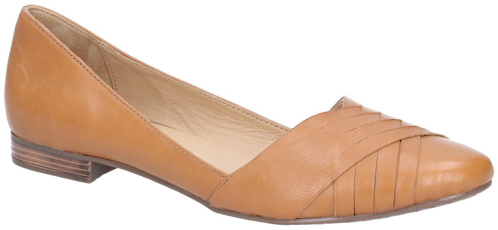 Hush Puppies Women's Marley Ballerina Slip On Shoe Various Colours 28406 - Tan 3