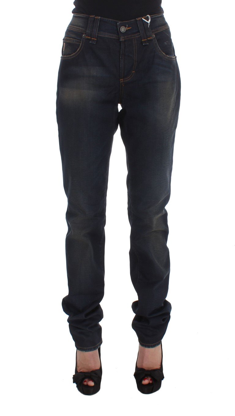 John Galliano Women's Cotton Blend Boyfriend Fit Jeans Blue SIG30207 - W26
