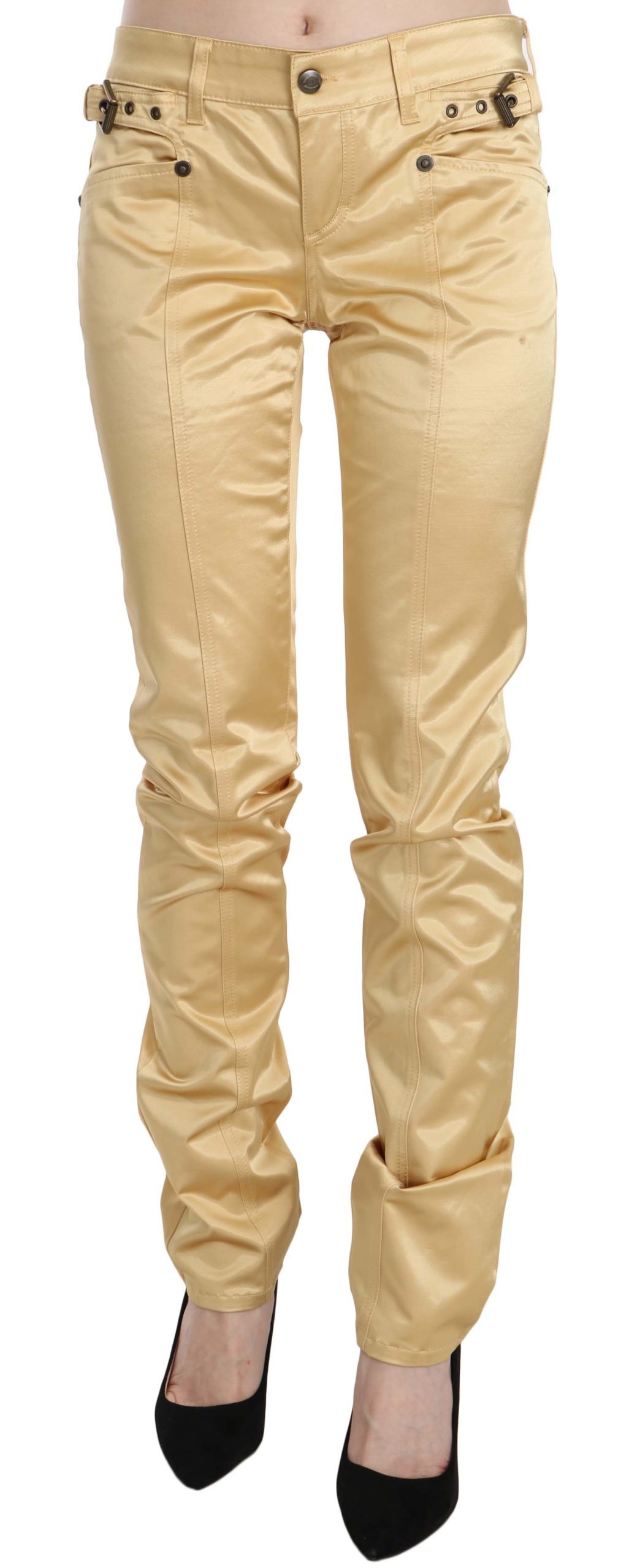 Just Cavalli Women's Mid Waist Slim Fit Trouser Cream PAN70346 - IT42|M