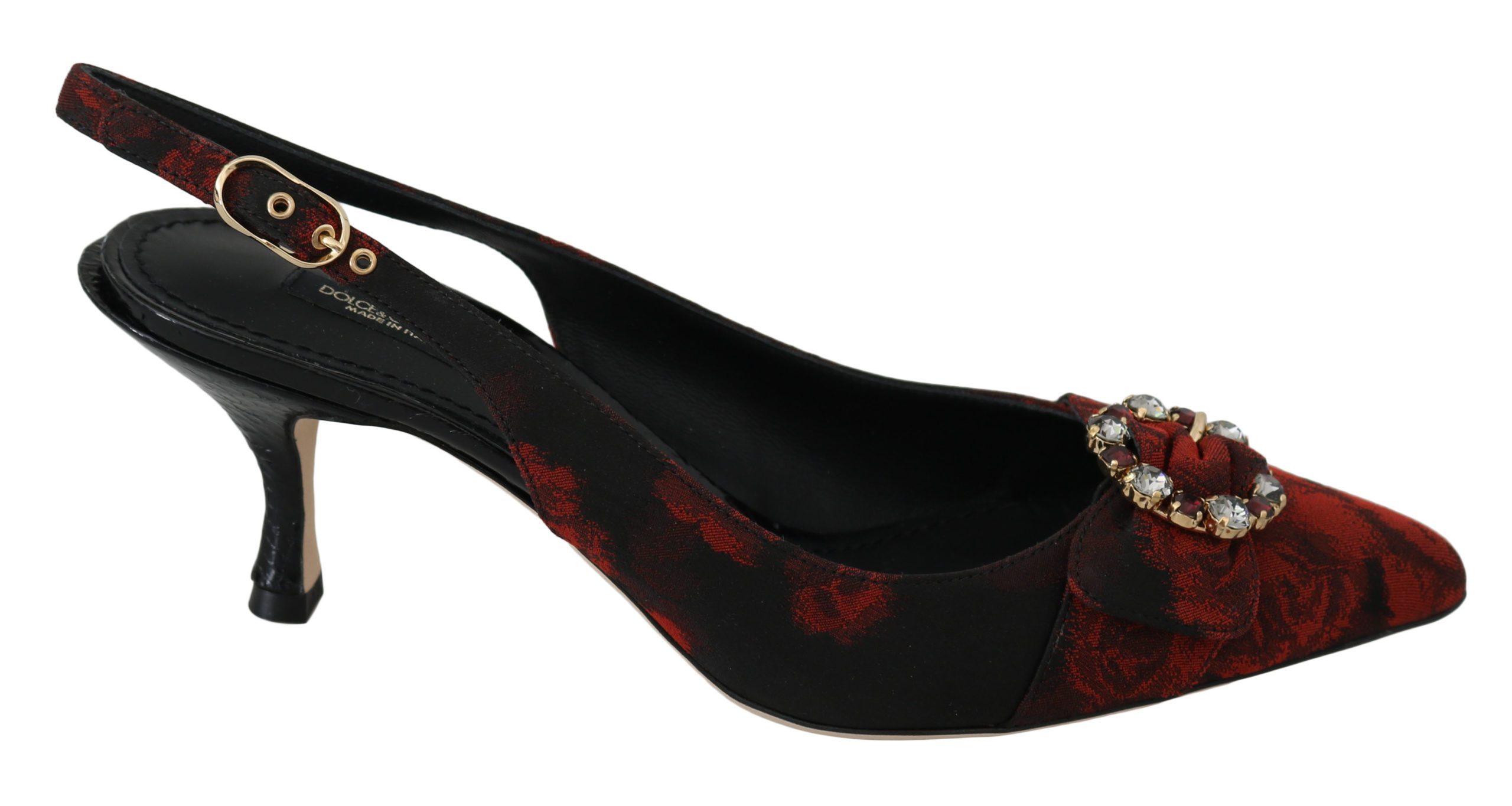Dolce & Gabbana Women's Roses Slingbacks Heels Black LA6262 - EU35/US4.5