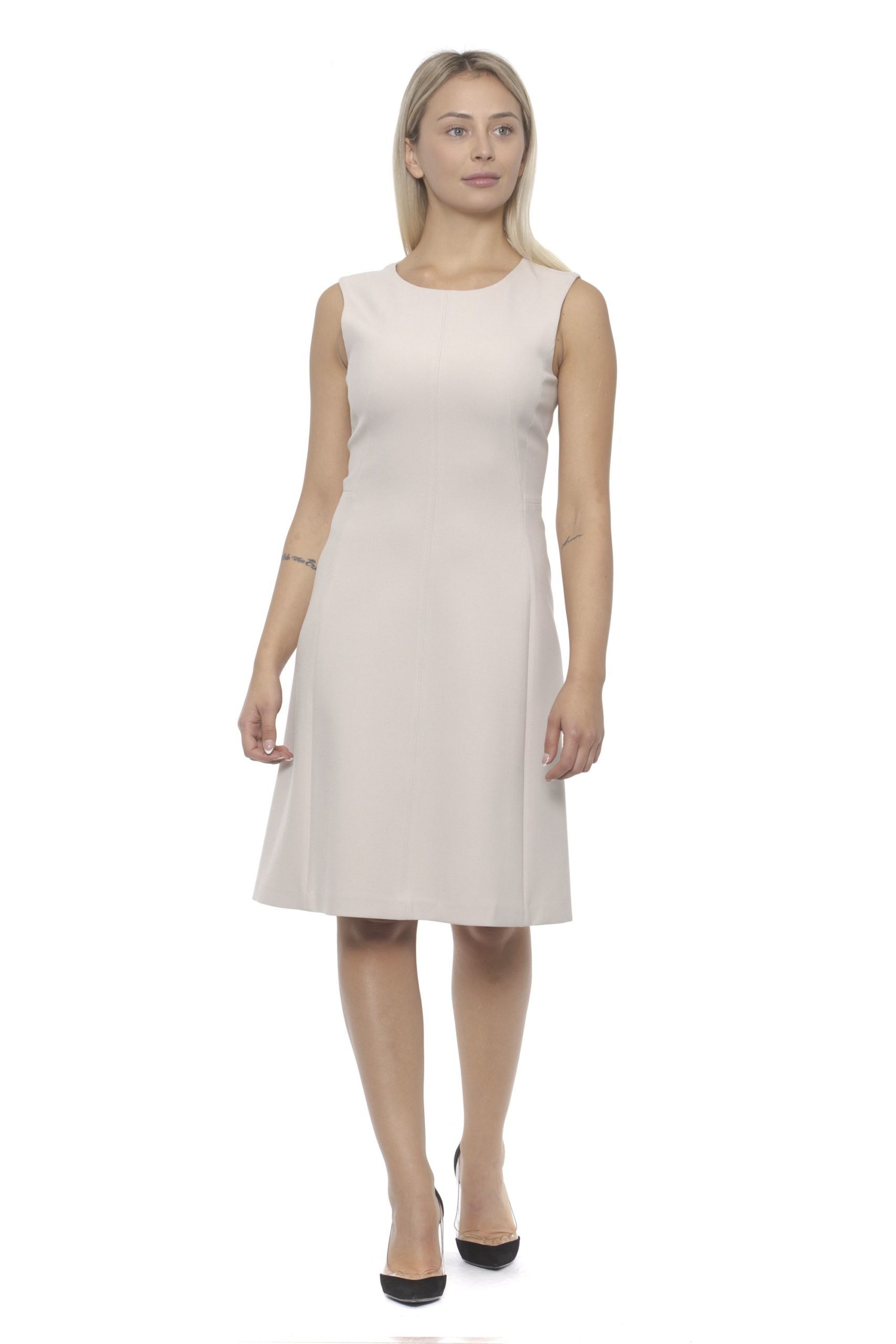 Peserico Women's Bianco Dress Beige PE1383188 - IT42 | S