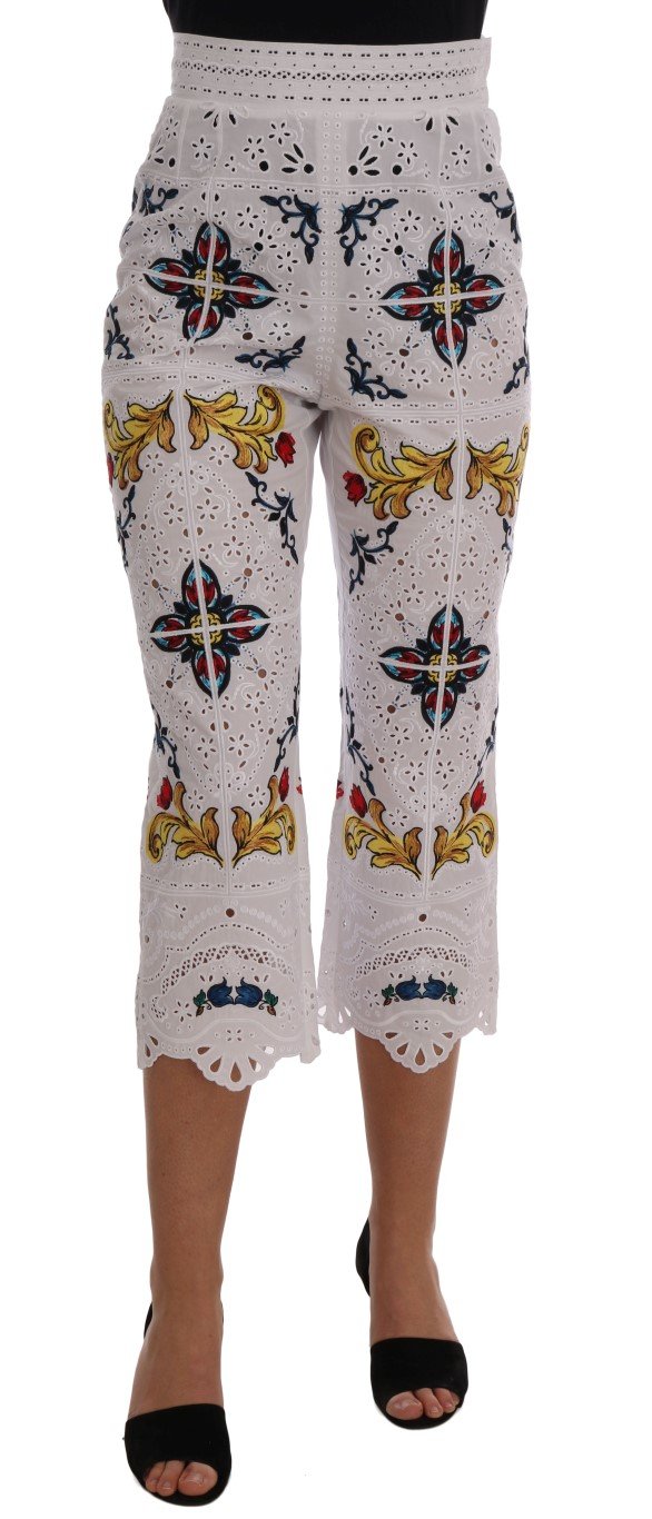 Dolce & Gabbana Women's Majolica Cutout Capri Trouser Multicolor BYX1222 - IT38|XS