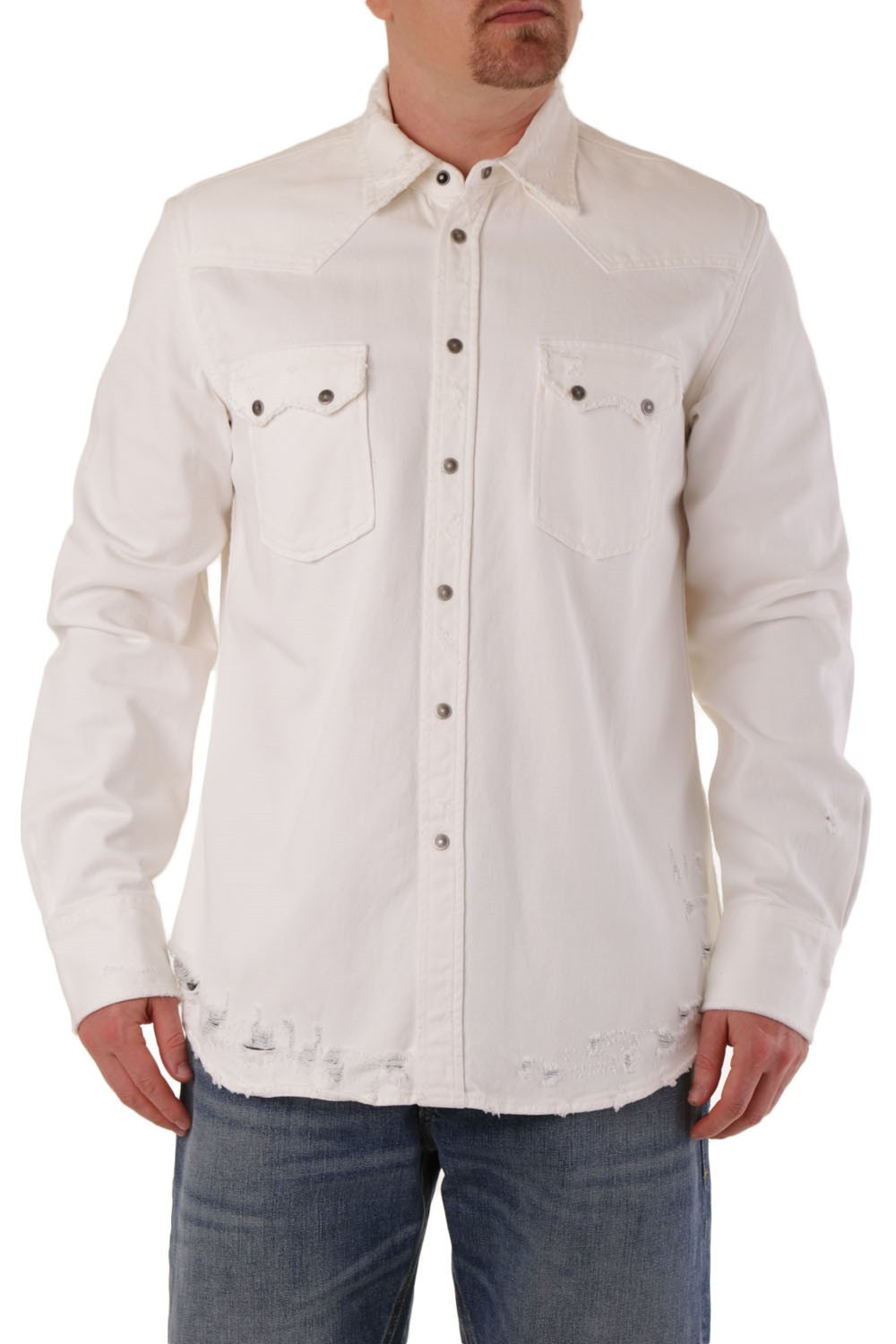 Diesel Men's Shirt White 287454 - white-3 L