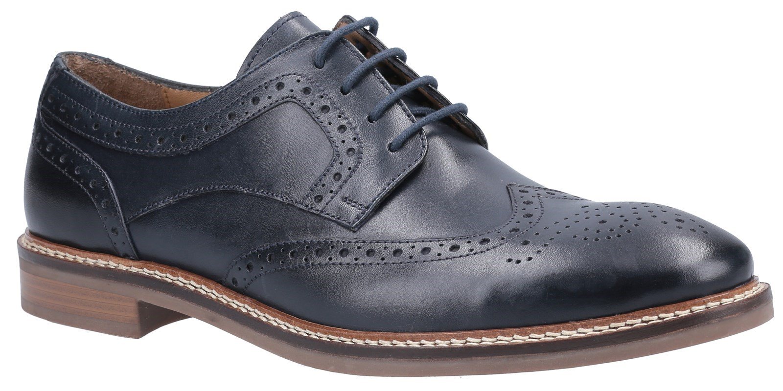 Hush Puppies Men's Bryson Lace Brogue Shoes Various Colours 31280 - Navy 6