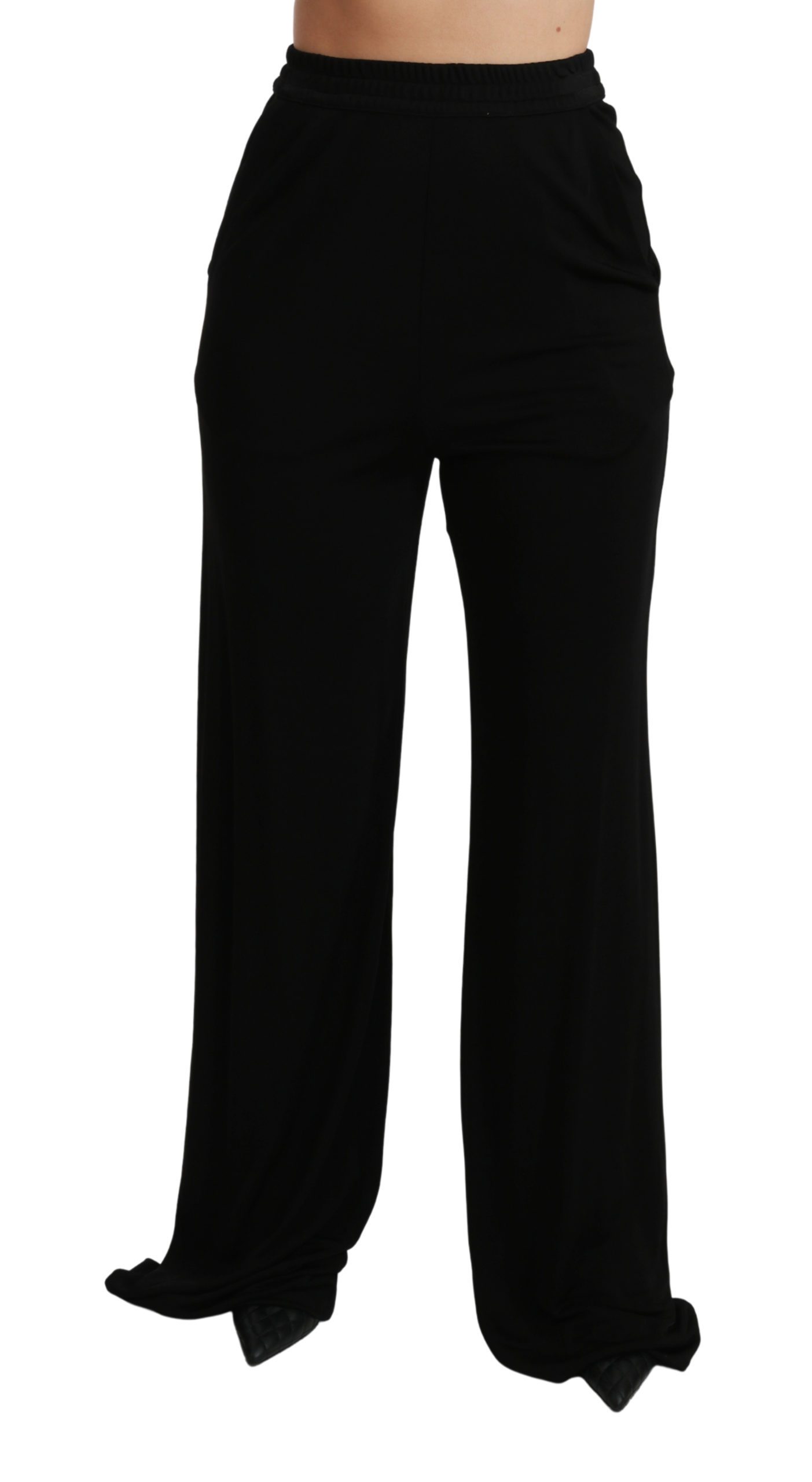 Dolce & Gabbana Women's Wide Leg High Waist Trouser Black PAN70947 - IT40|S
