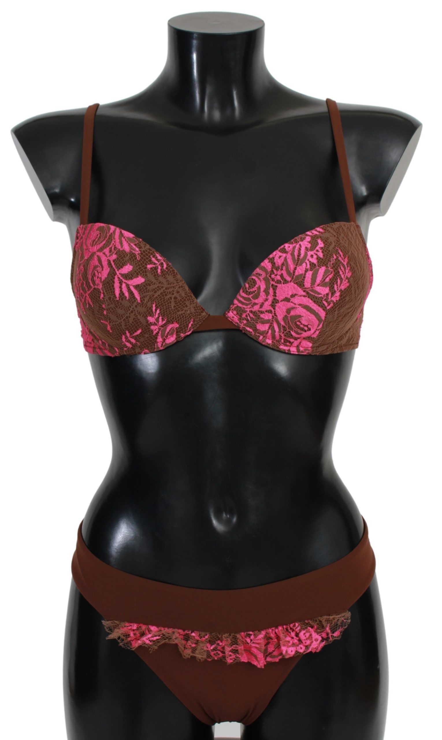 PINK MEMORIES Women's Two Piece Bikini Swimsuit Pink BIK717 - IT42|M