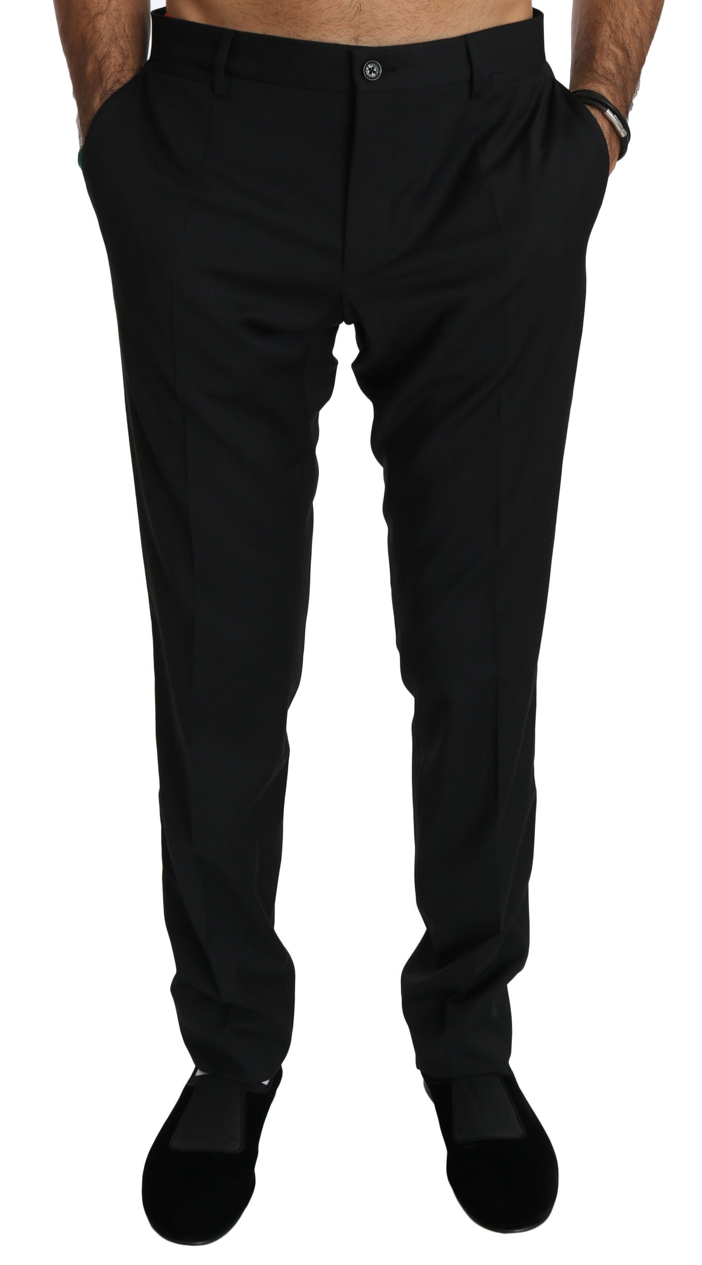 Dolce & Gabbana Men's Skinny Dress Wool Trouser Black PAN70760 - IT48 | M
