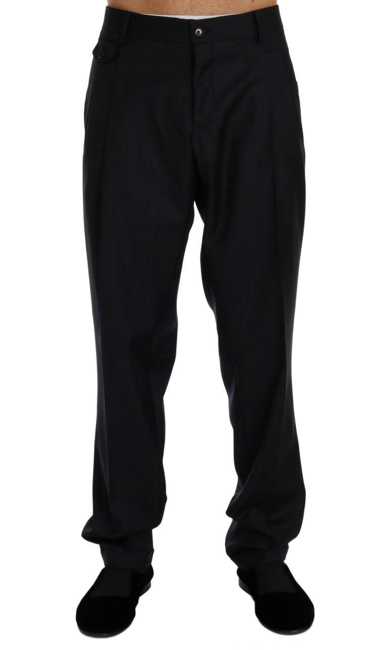 Dolce & Gabbana Men's Striped Cotton Dress Formal Trouser Blue PAN60359 - IT52 | XL