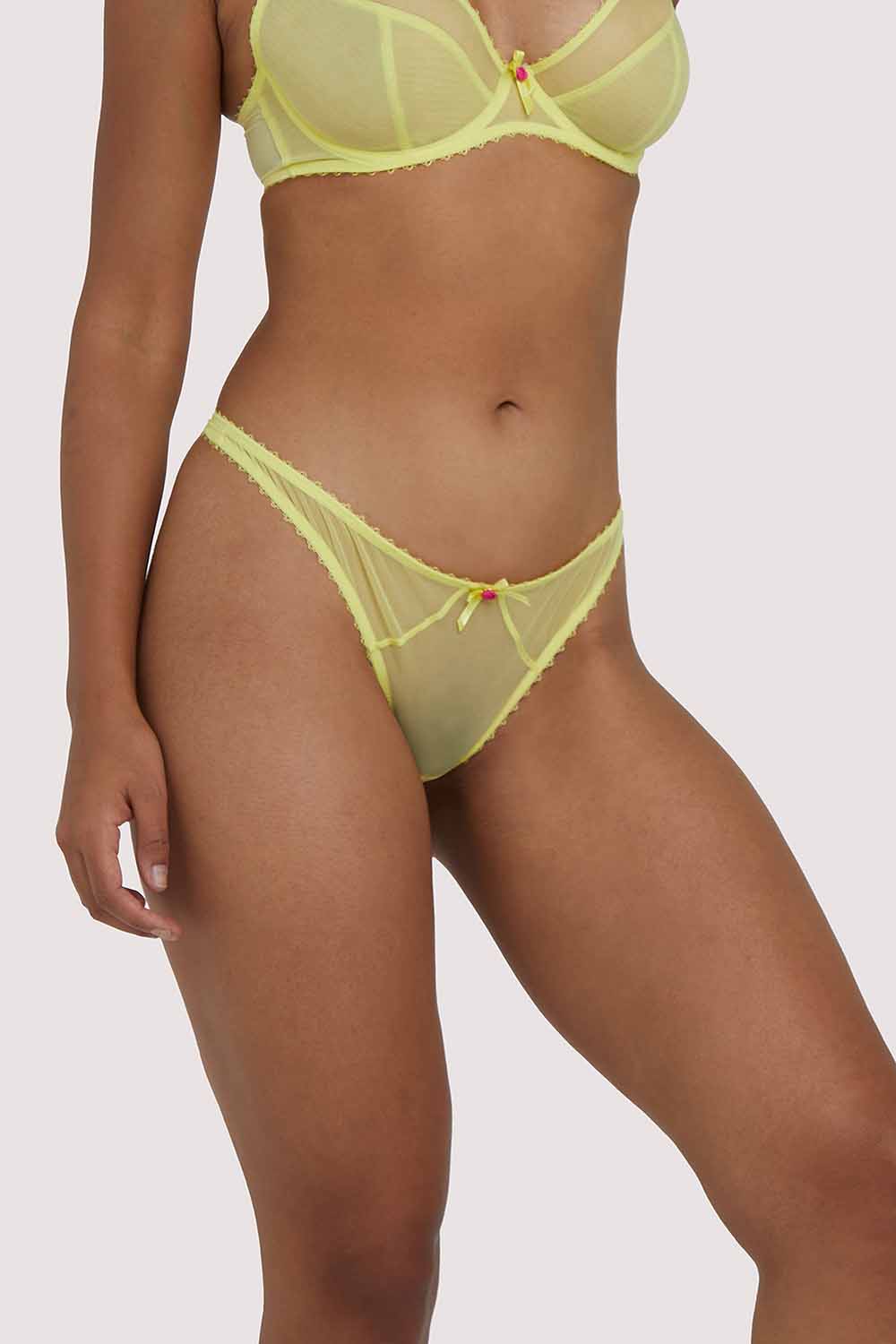 Deja Day Grace Lemon Yellow Thong UK 16 / US 12