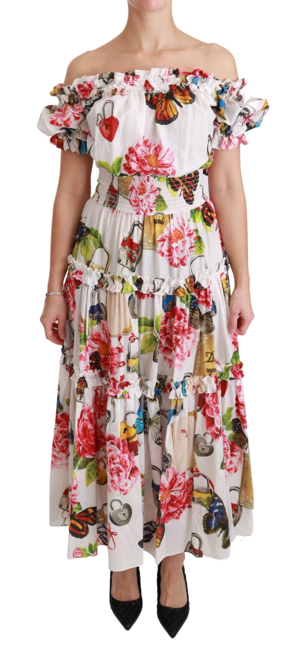 Dolce & Gabbana Women's Cotton Fairy Tale Dress White DR2455 - IT38|XS