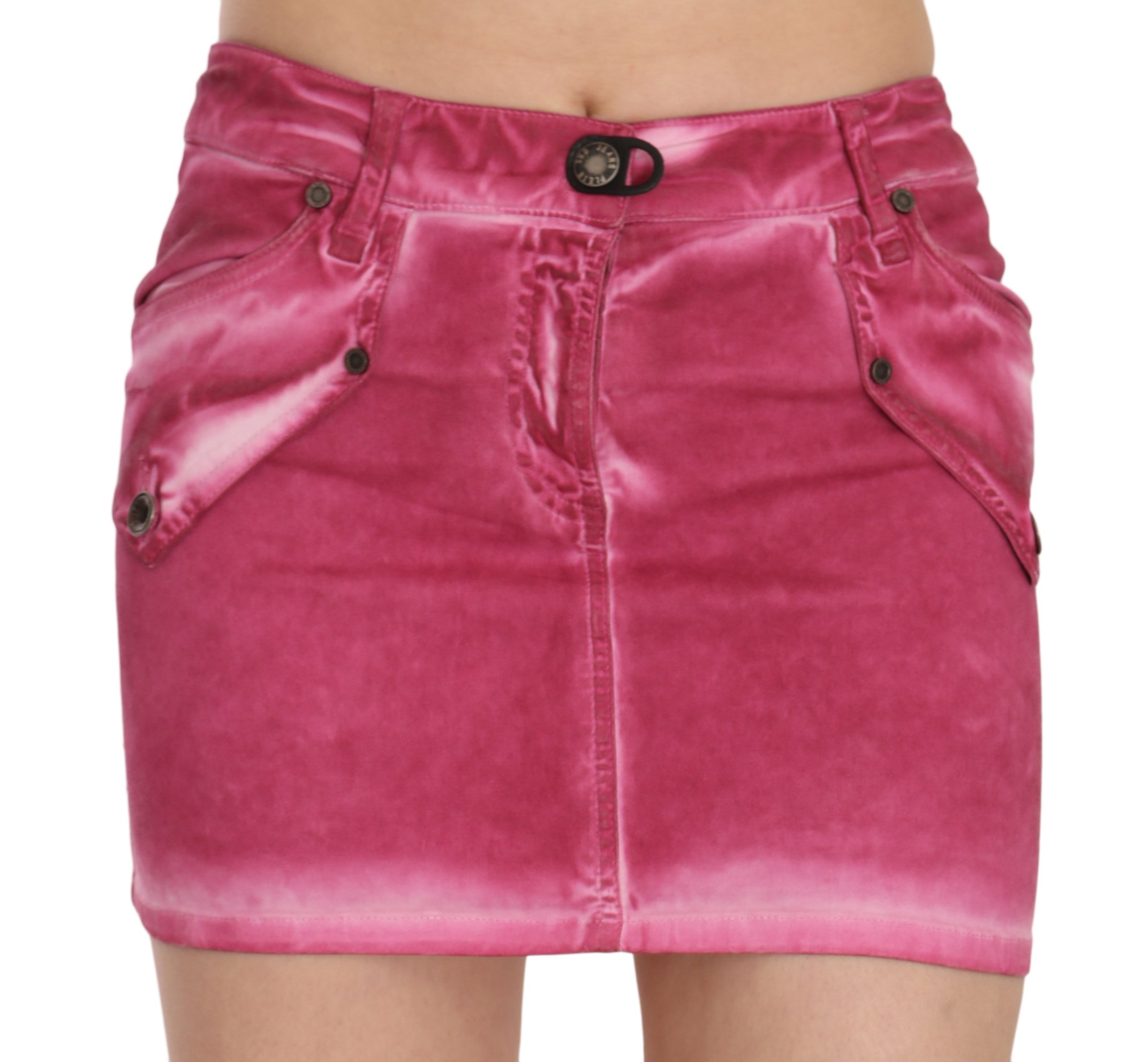 PLEIN SUD Women's Cotton Stretch Casual Mini Skirt Pink PAN70248 - IT36|XXS