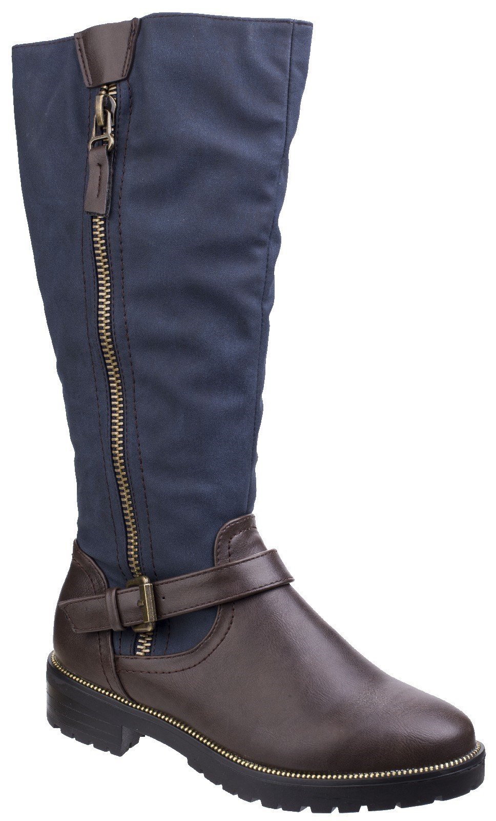Divaz Women's Manson Tall Boot Brown 25567-42553 - Brown/Blue 3