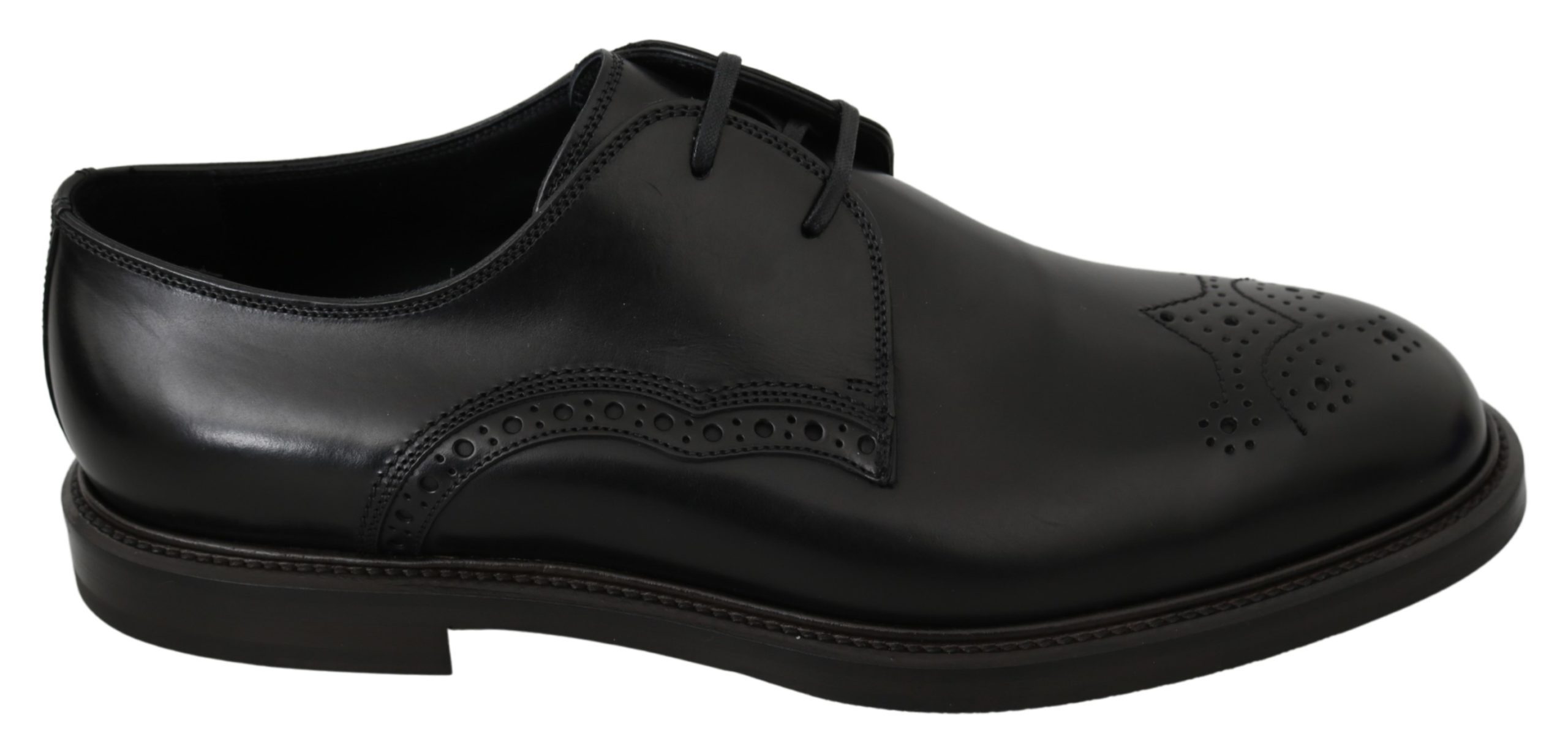 Dolce & Gabbana Men's Leather Formal Derby Shoe Black MV2897 - EU42/US9
