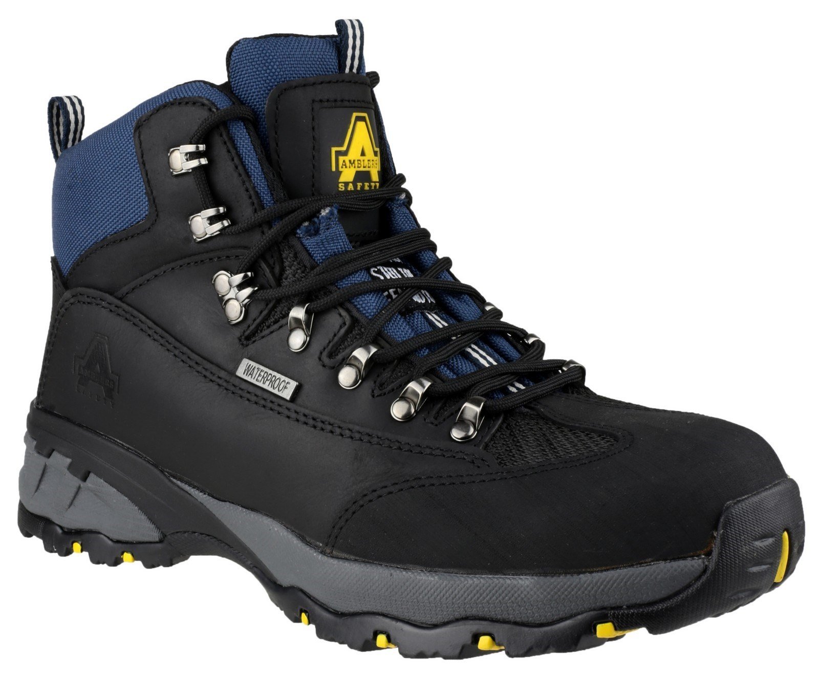 Amblers Unisex Safety Waterproof Lace up Hiker Boot Black 09635 - Black 6