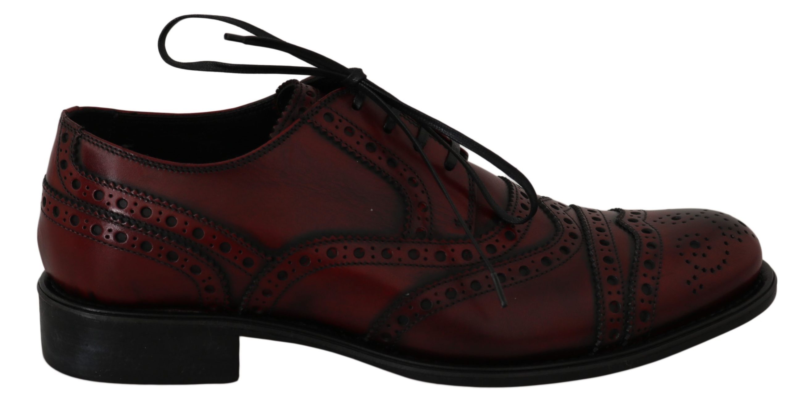 Dolce & Gabbana Men's Leather Wingtip Oxford Shoes Bordeaux MV2360 - EU39.5/US6.5