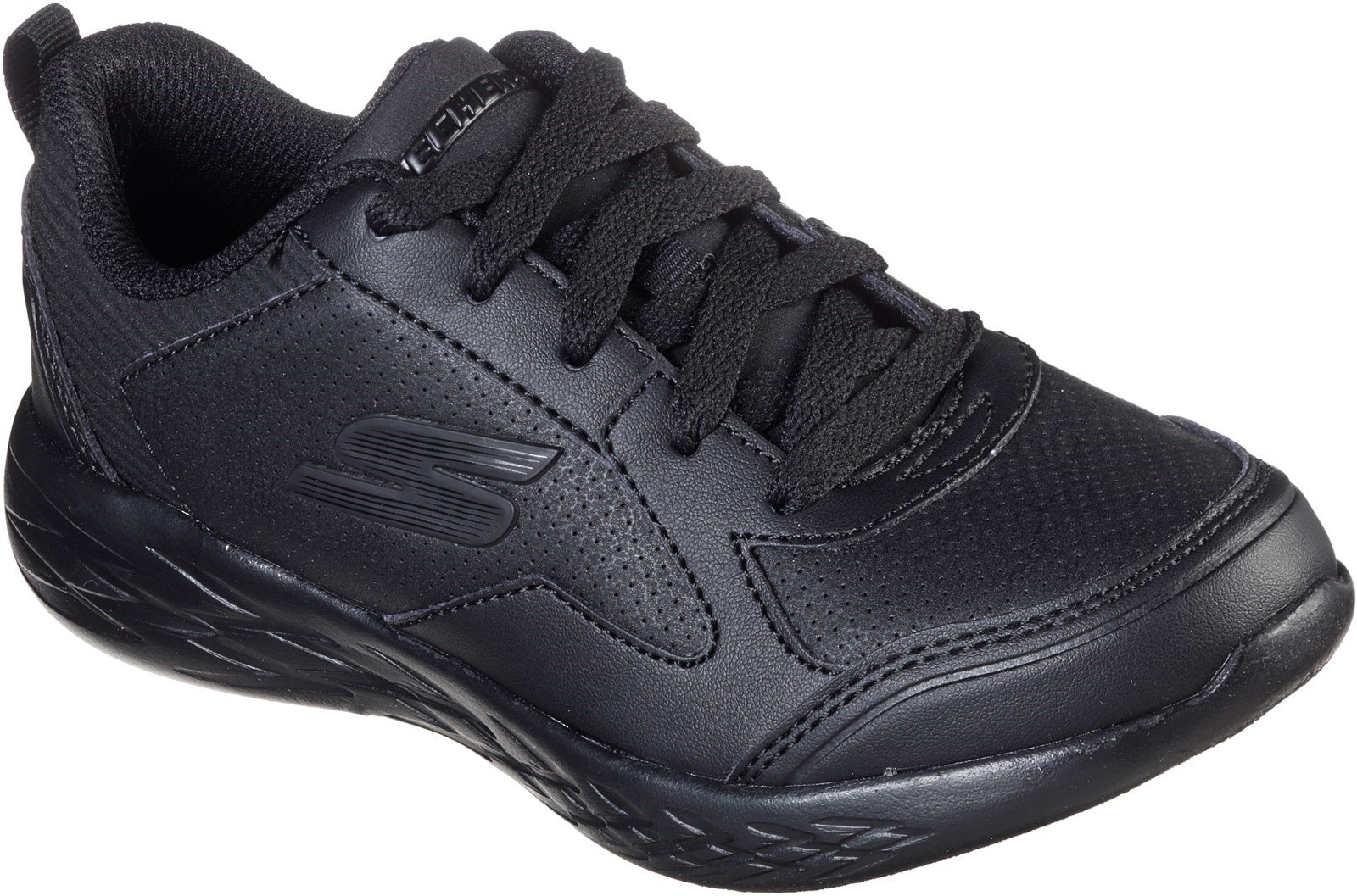 Skechers Kid's Go Run 600 Bexor School Trainer Black 32517 - Black/Black 12