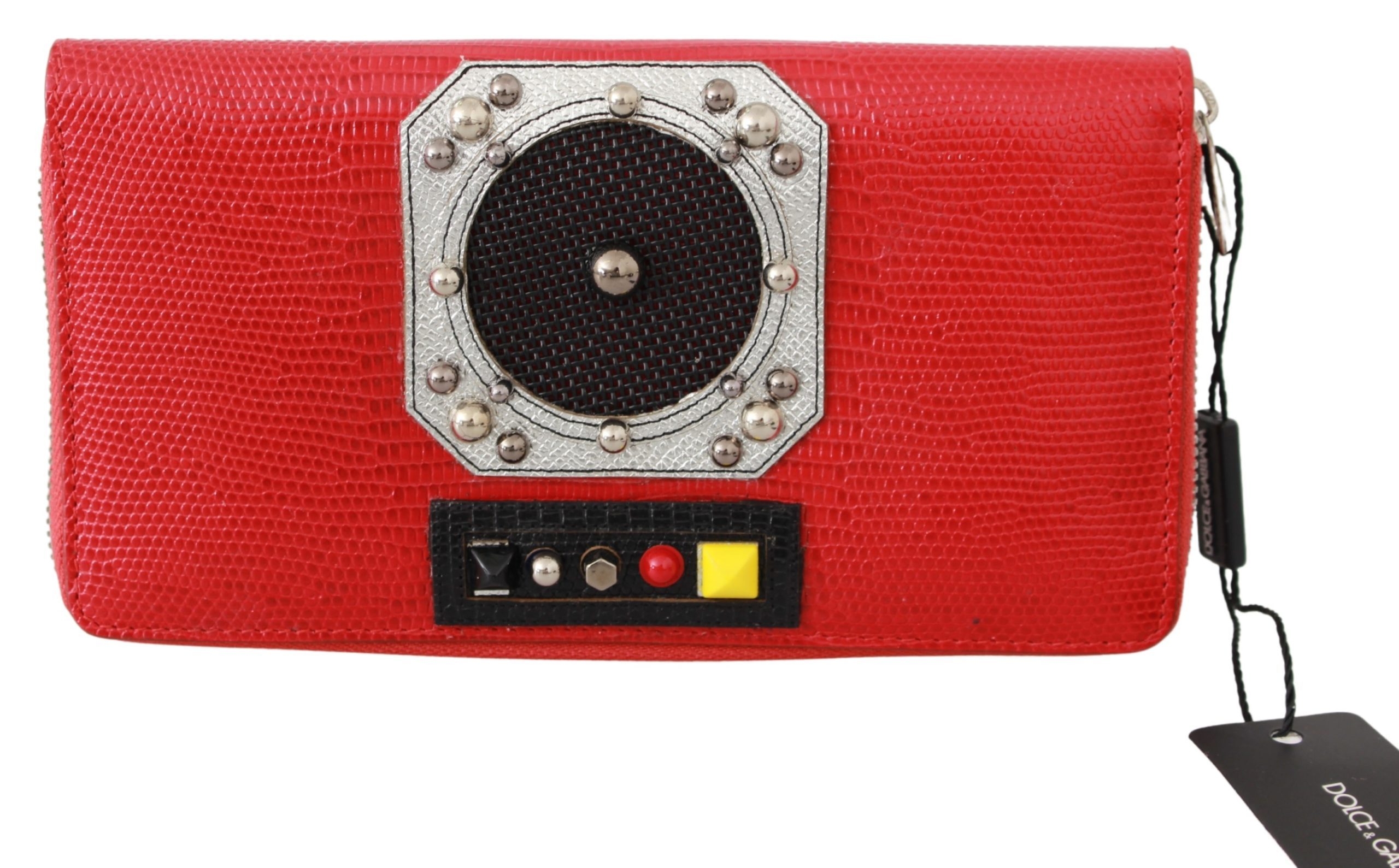 Dolce & Gabbana Women's Zippered Continental 100% Leather Clutch Wallet Red VAS9502