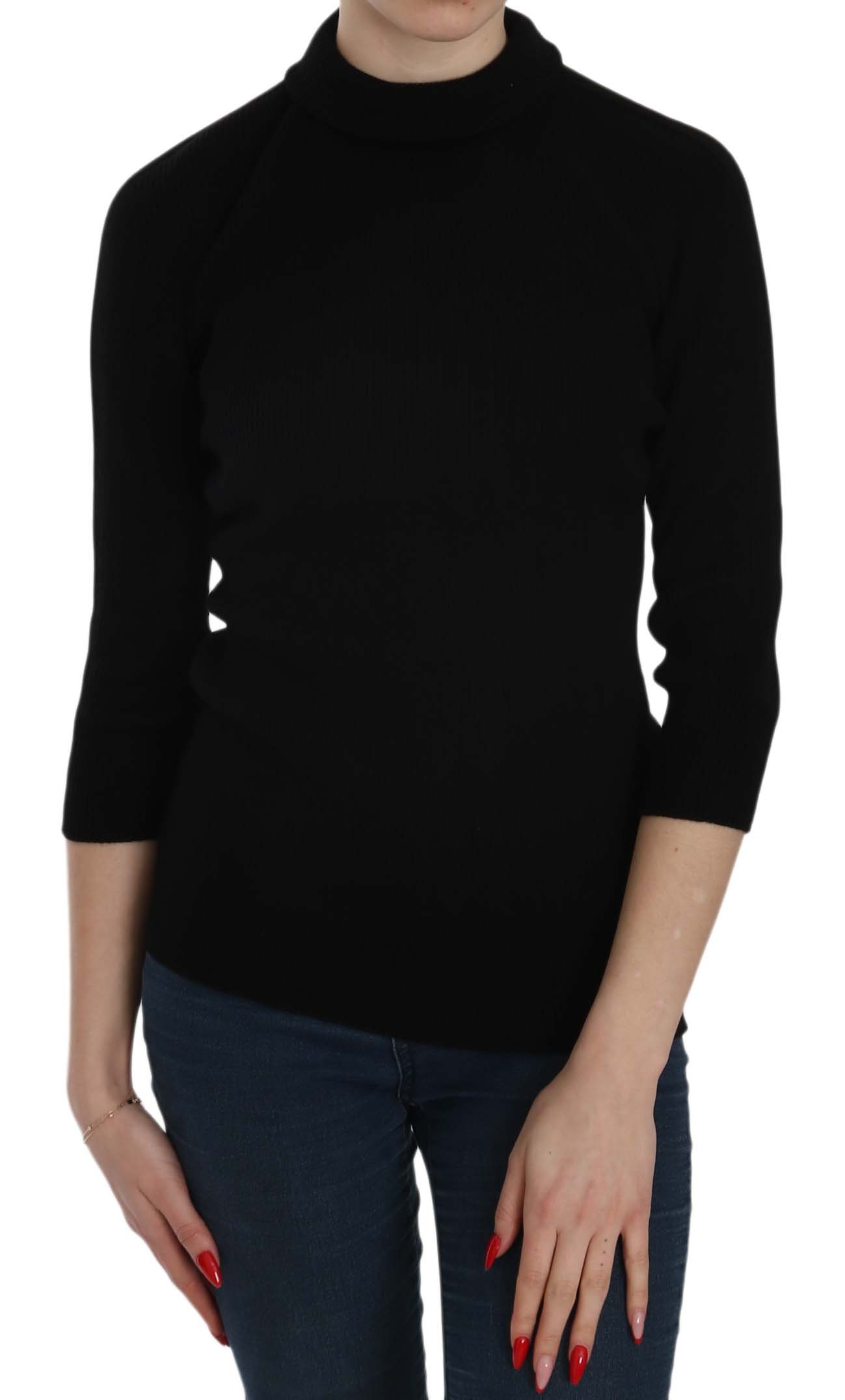 Dolce & Gabbana Women's Wool Turtle Neck Sweater Black TSH3711 - IT48|XXL