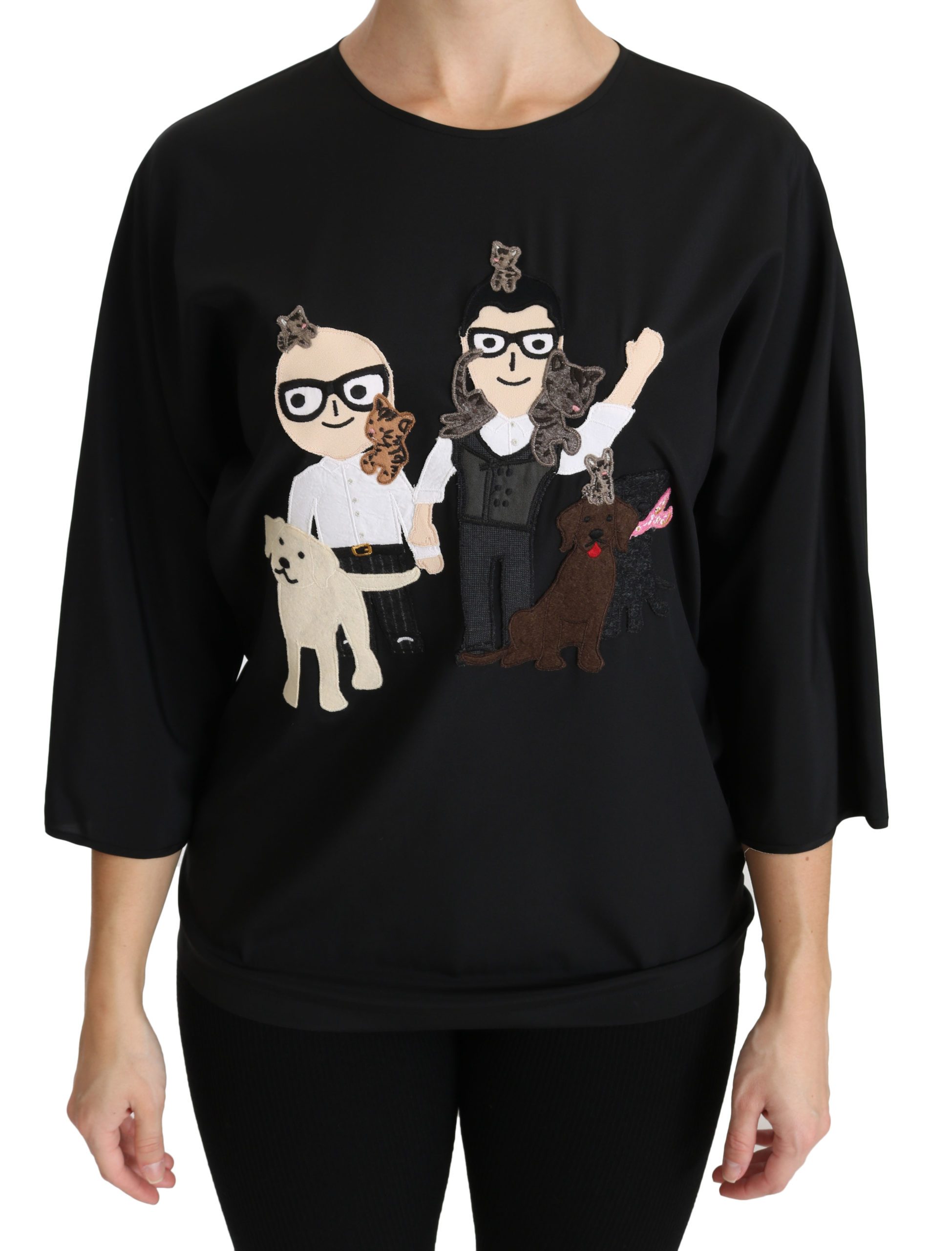 Dolce & Gabbana Women's #dgfamily T-shirt Black TSH4271-36 - IT38|XS
