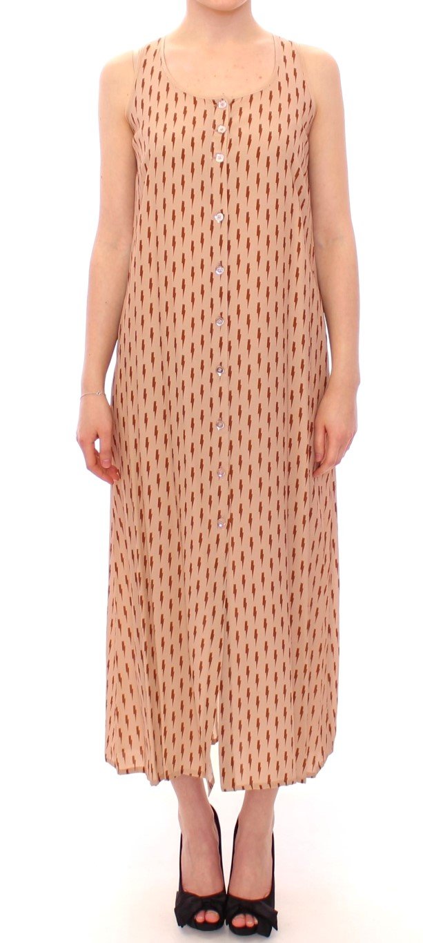 Licia Florio Women's Long Button Front Sleeveless Dress Pink MOM10102 - IT42|M