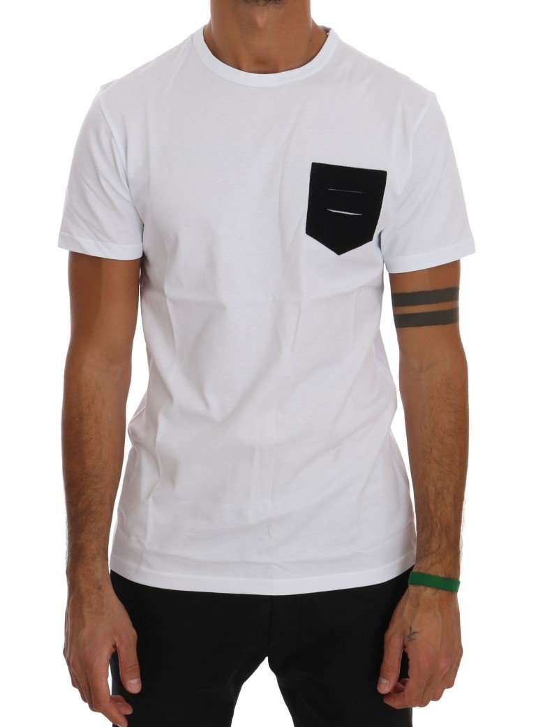 Daniele Alessandrini Men's Cotton Crewneck T-Shirt White TSH1298 - M