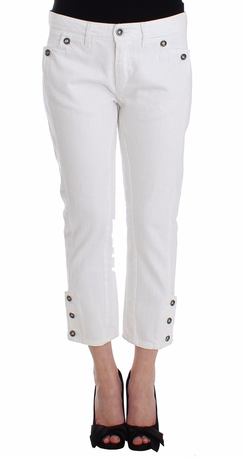 Ermanno Scervino Women's Cropped Jeans White SIG12447 - 42 | S